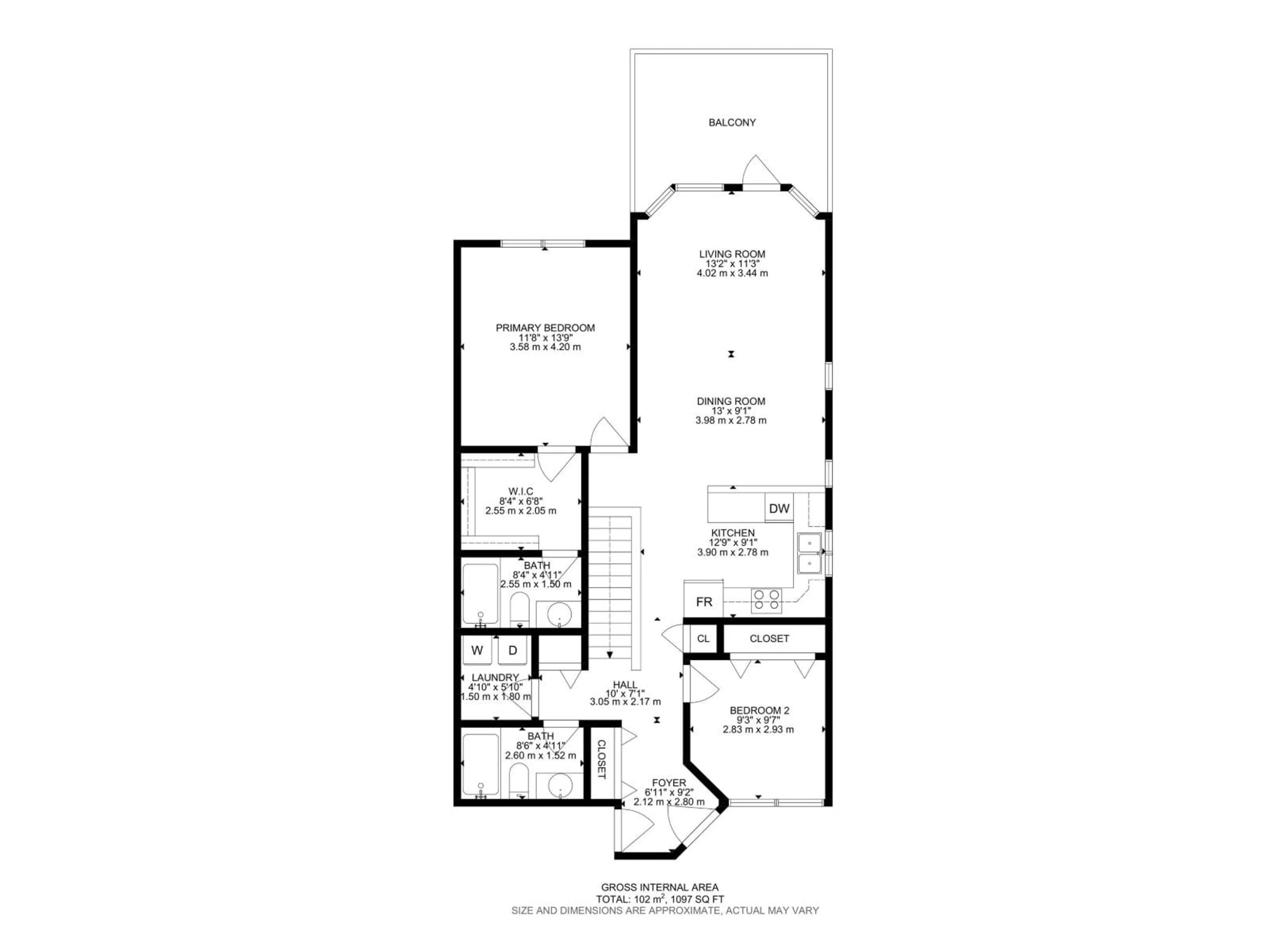 Floor plan for 2 - 14428 MILLER BLVD, Edmonton Alberta T5Y2Y6