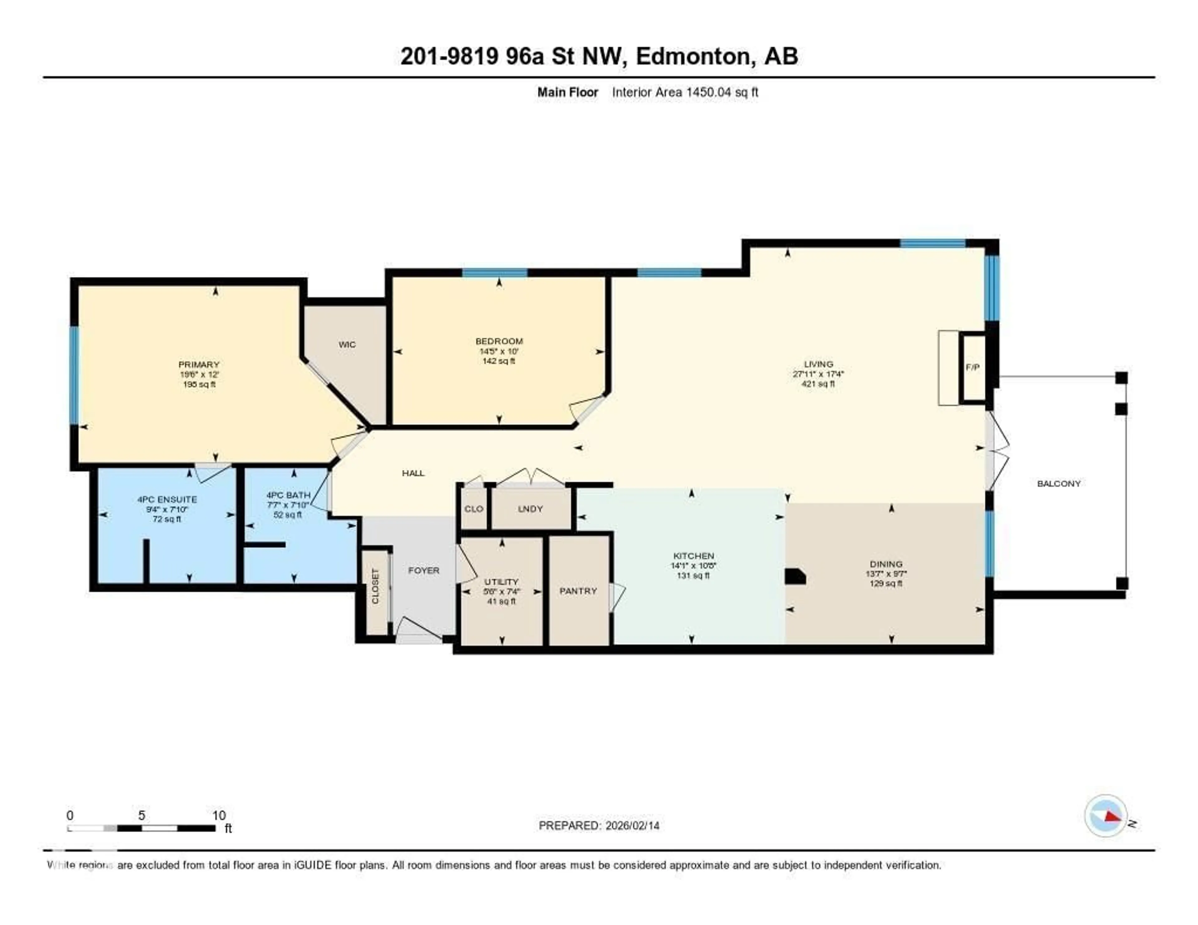 Floor plan for 201 - 9819 96A ST NW, Edmonton Alberta T6A4A2
