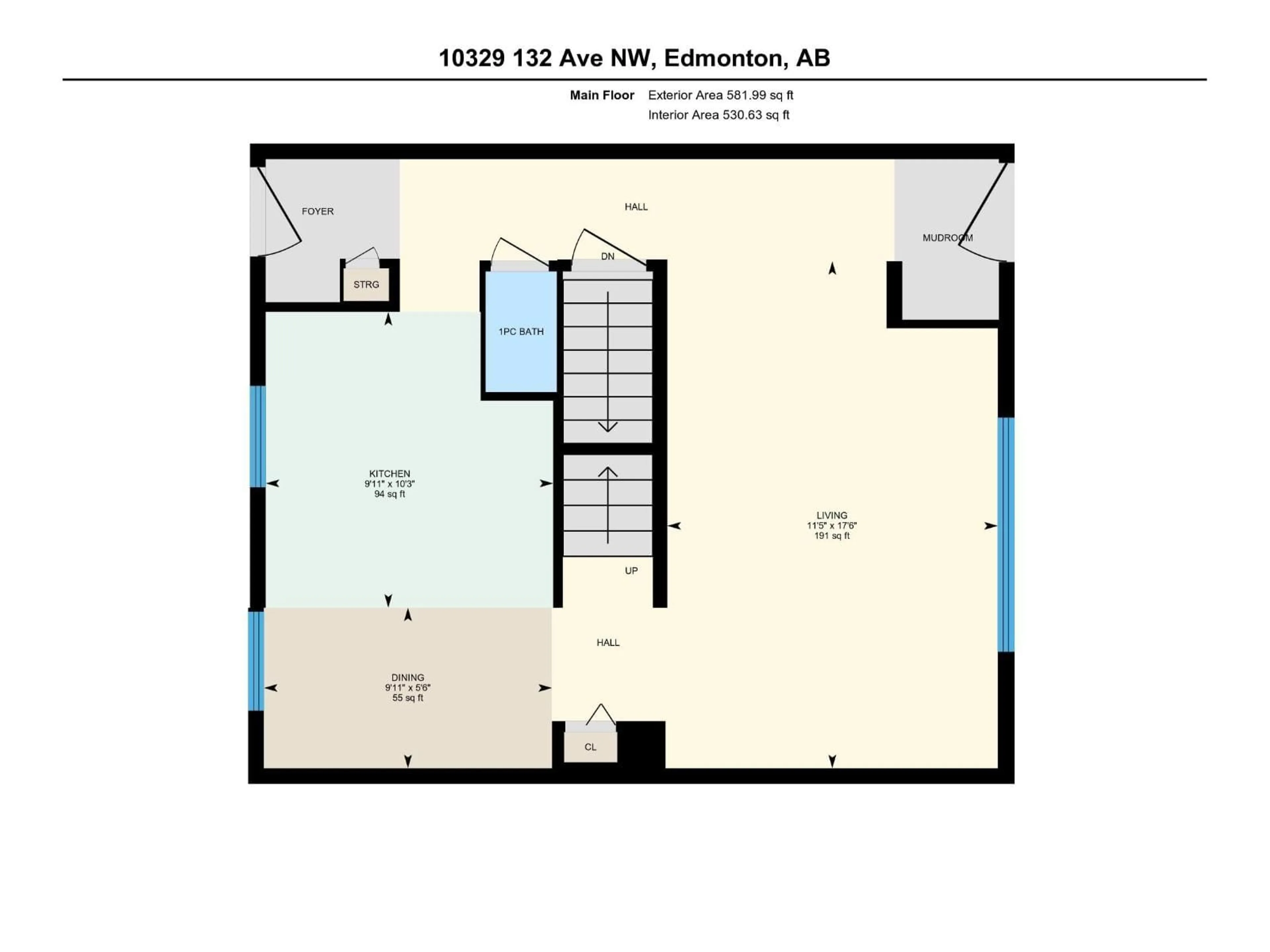 Floor plan for 10329 132 AV, Edmonton Alberta T5E0Y8