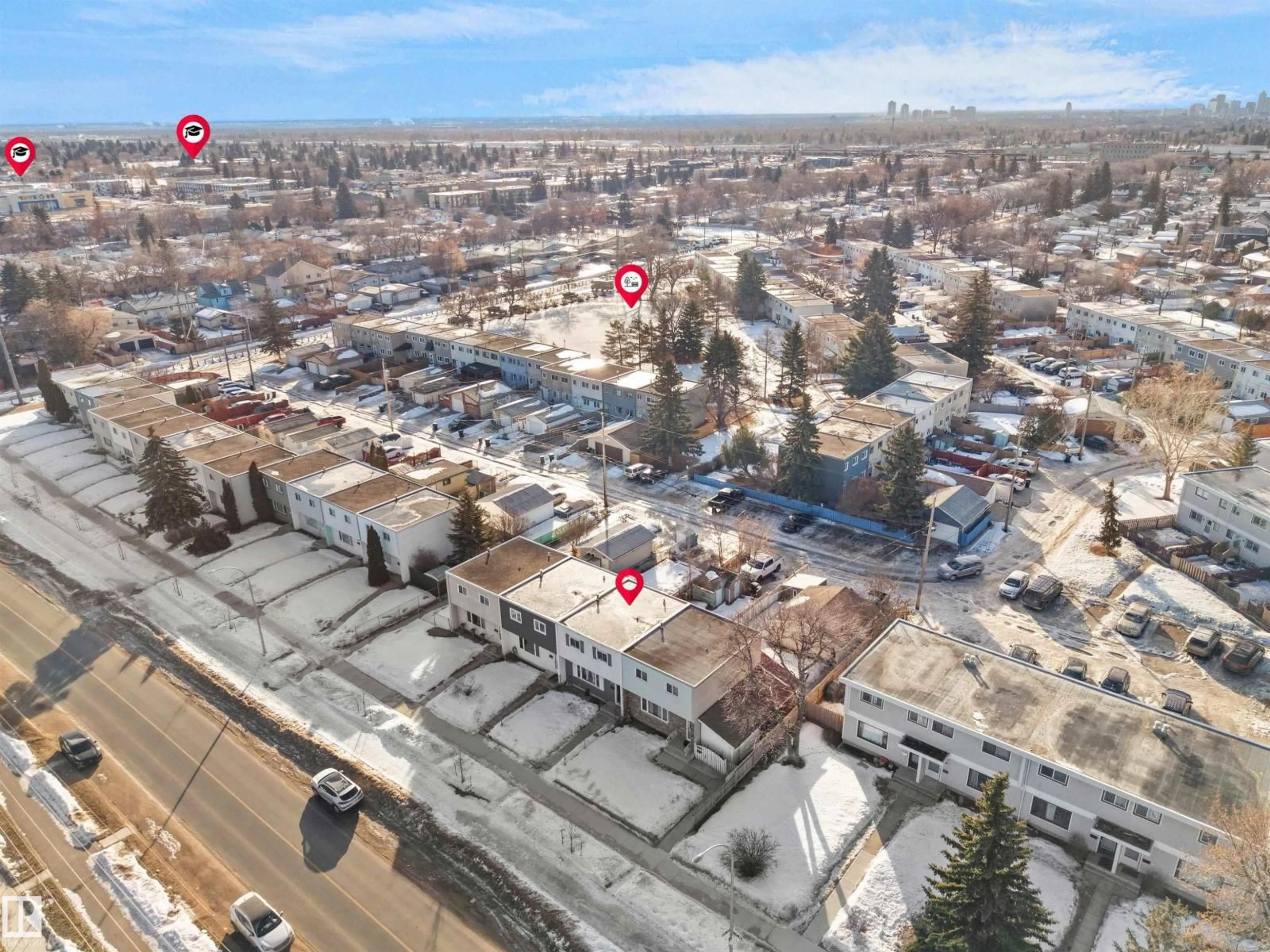 A pic from outside/outdoor area/front of a property/back of a property/a pic from drone, street for 10329 132 AV, Edmonton Alberta T5E0Y8