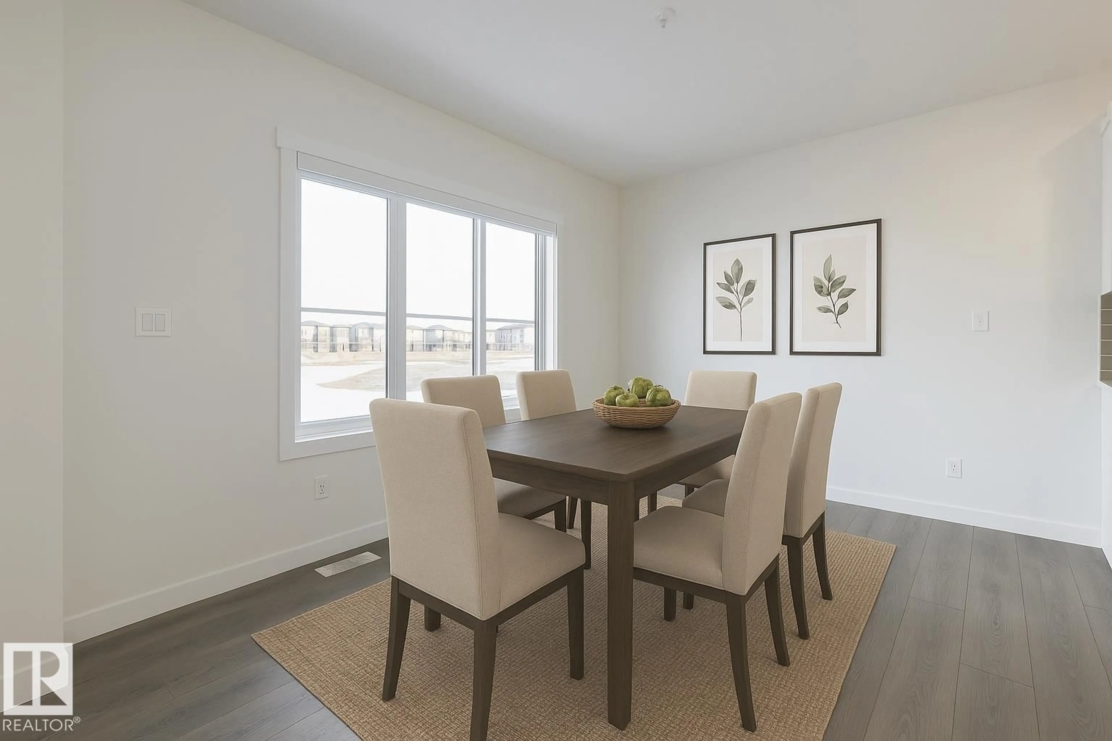 Dining room, wood/laminate floor for SW - 7805 KIPNES LI, Edmonton Alberta T6W0A6