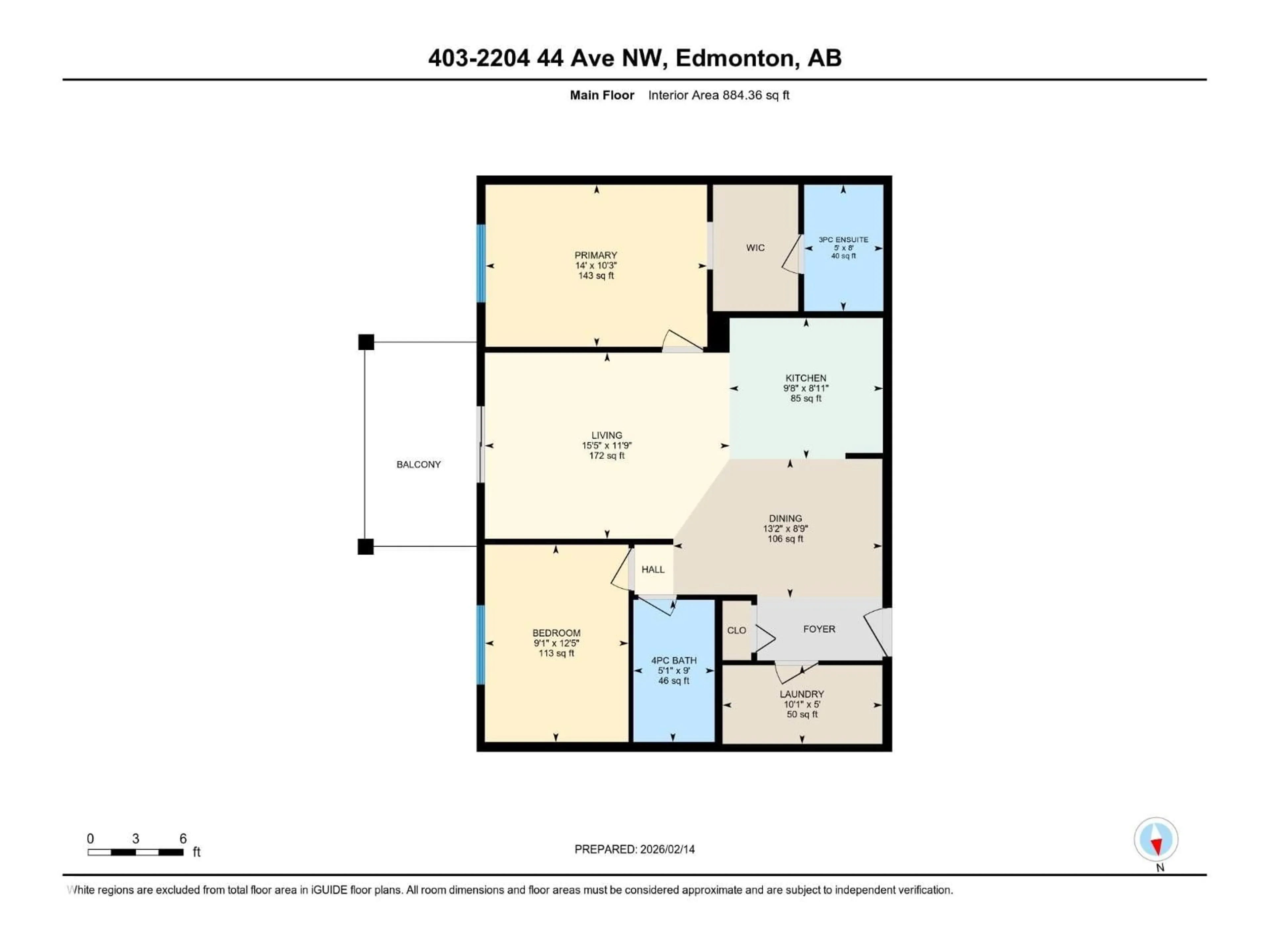 Floor plan for 403 - 2204 44 AV, Edmonton Alberta T6T0G5
