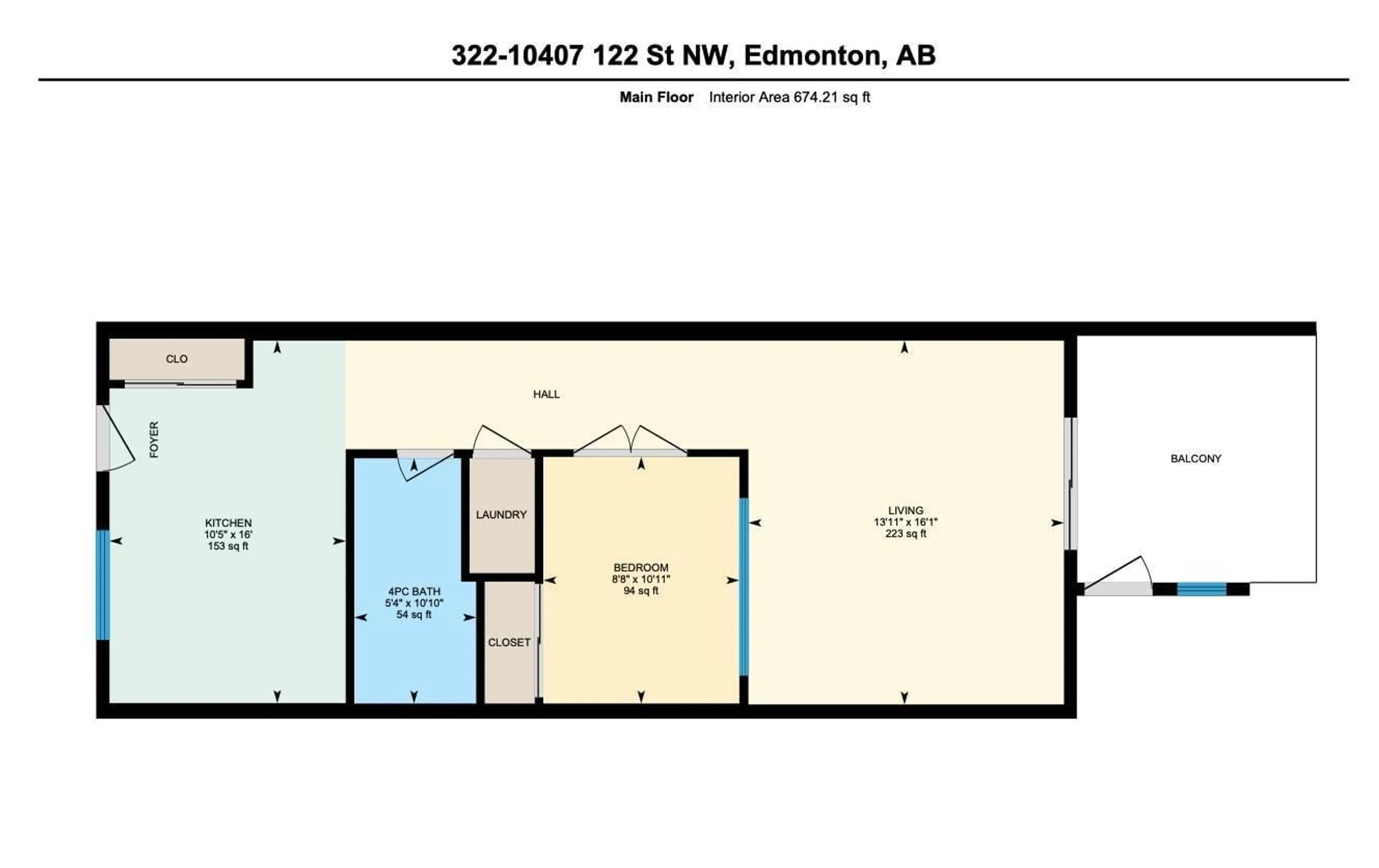 Floor plan for #322 - 10407 122 ST, Edmonton Alberta T5N4C2