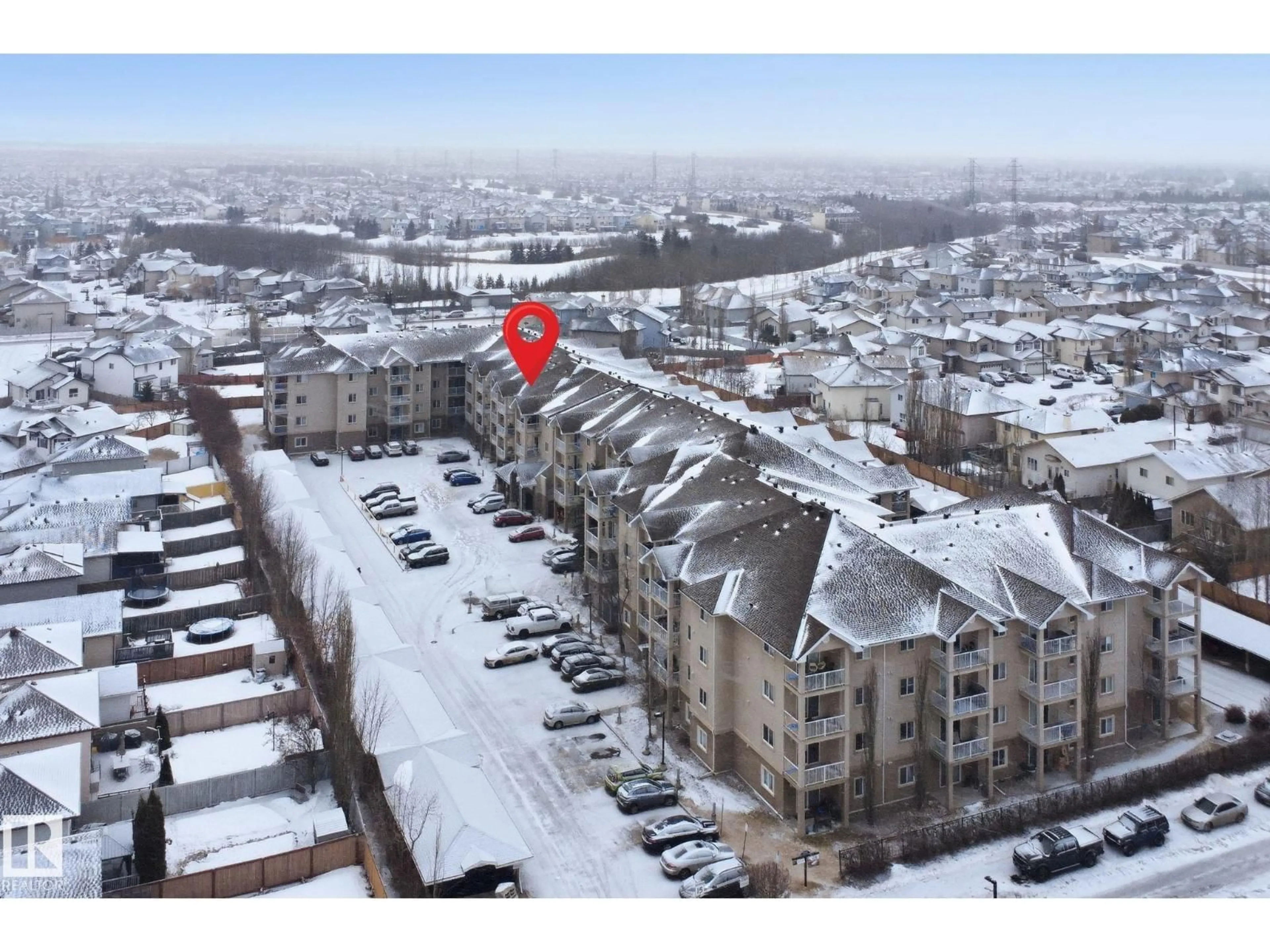 A pic from outside/outdoor area/front of a property/back of a property/a pic from drone, city buildings view from balcony for #407 - 2305 35A AV, Edmonton Alberta T6T1Z2