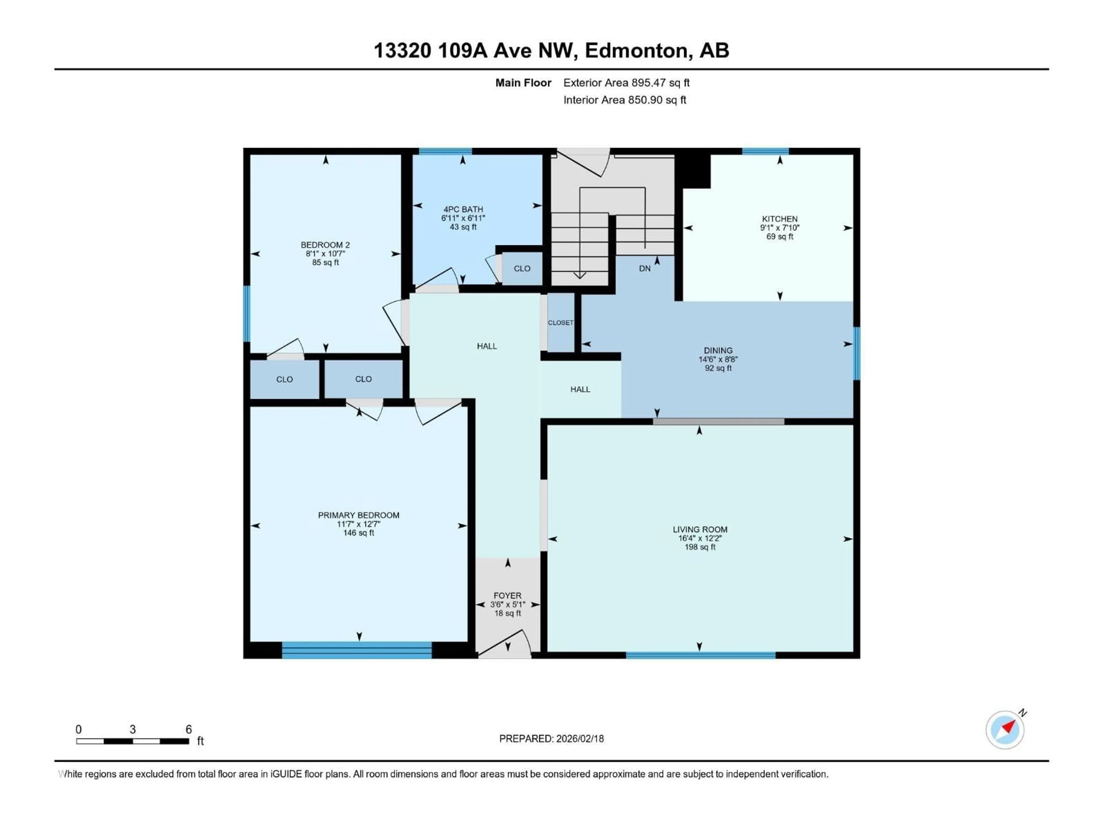 Floor plan for 13320 109A AV, Edmonton Alberta T5M2J6