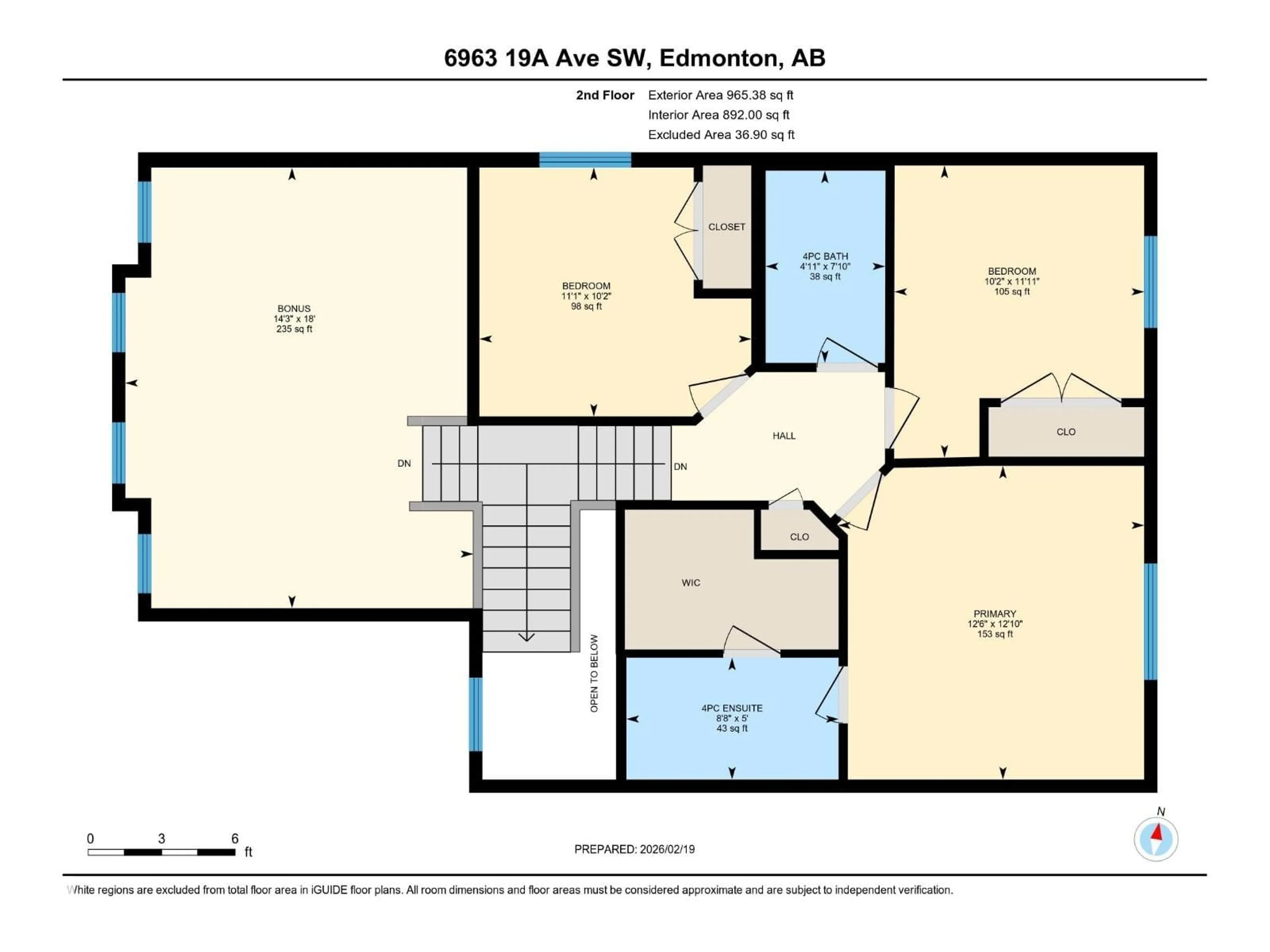 Floor plan for 6963 19A AV, Edmonton Alberta T6X0L7