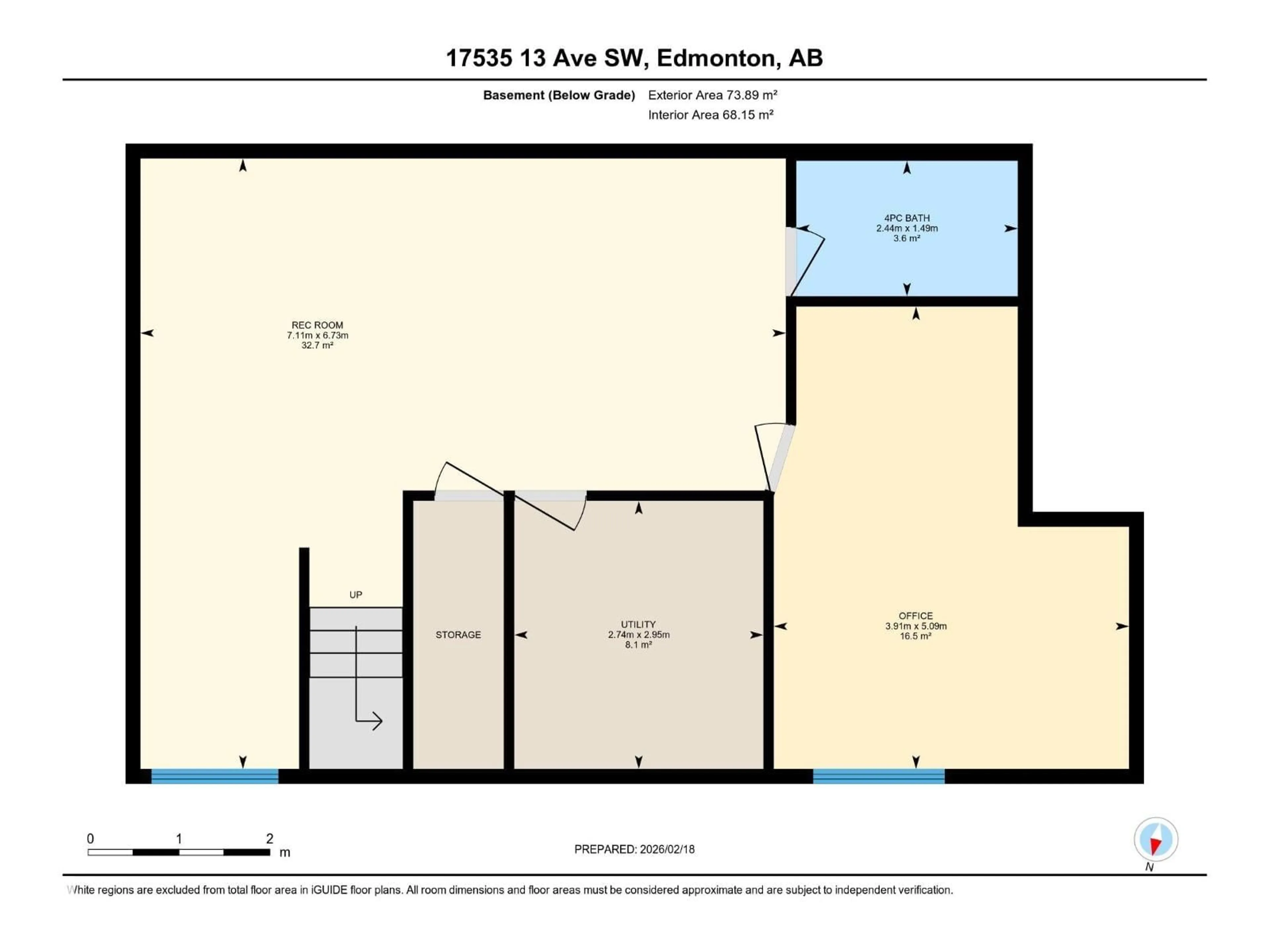 Floor plan for SW - 17535 13 AV, Edmonton Alberta T6W2J8