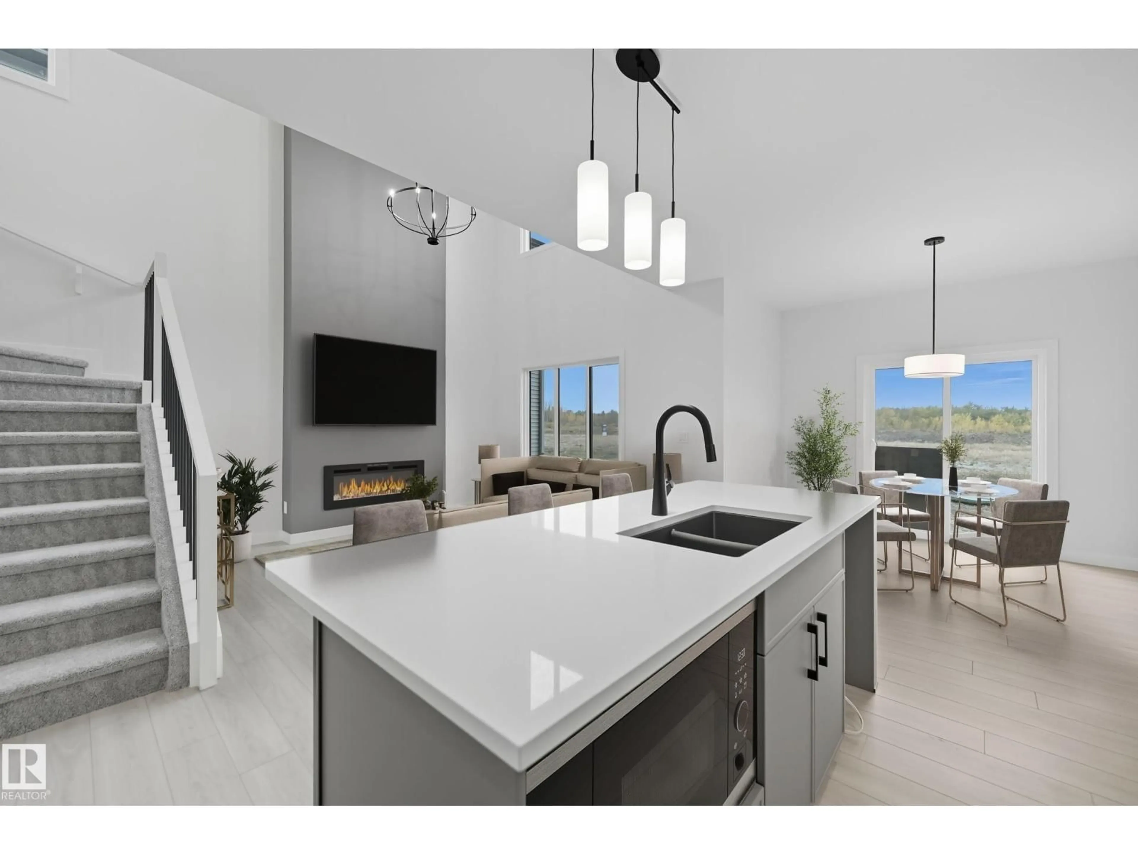 Open concept kitchen, ceramic/tile floor for 37 GABLE CM, Spruce Grove Alberta T7X4E6