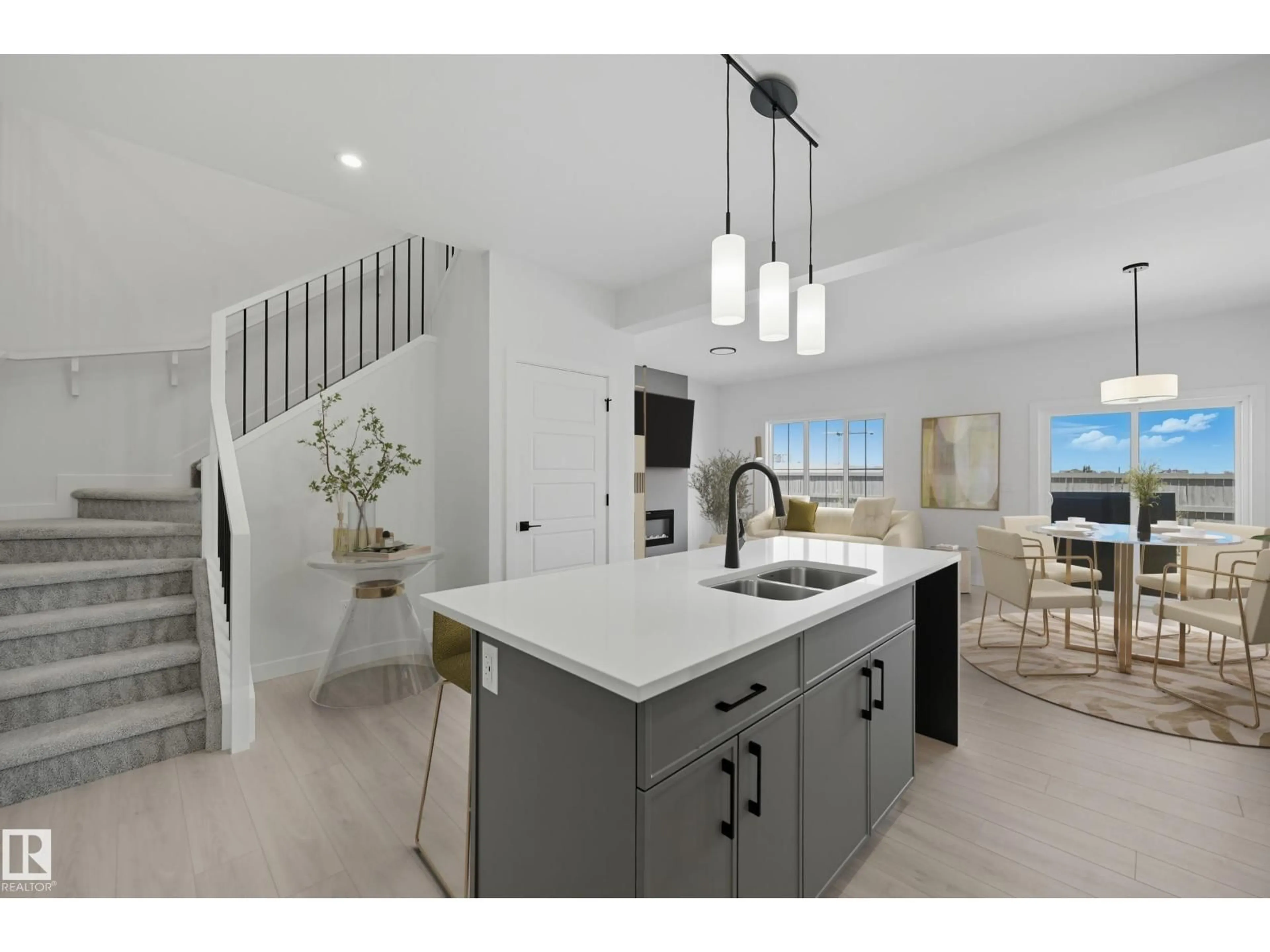 Open concept kitchen, ceramic/tile floor for NW - 8909 223A ST, Edmonton Alberta T5T7X2