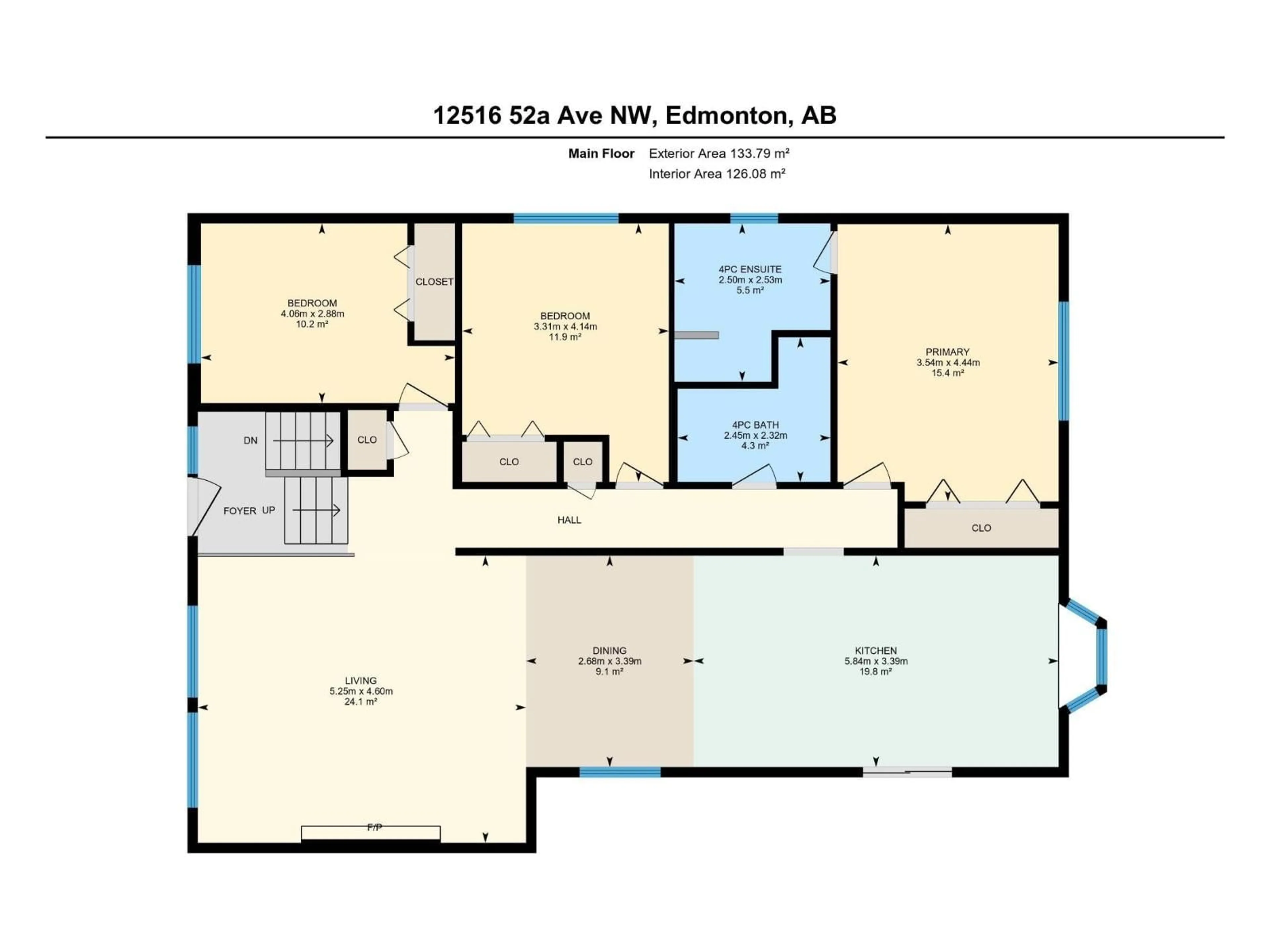 Floor plan for NW - 12516 52A AV, Edmonton Alberta T6H0R1