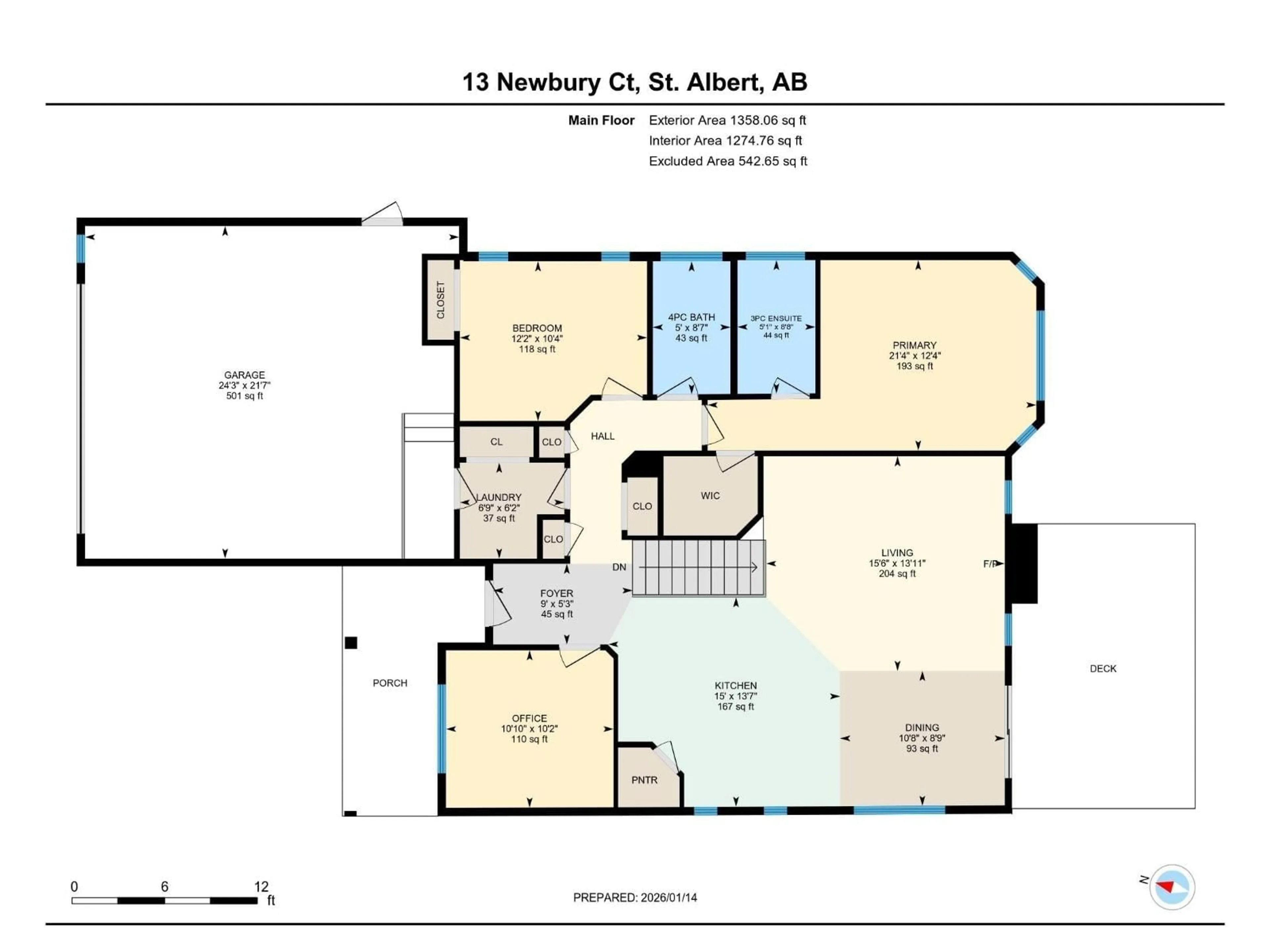 Floor plan for 13 NEWBURY CO, St. Albert Alberta T8N7C1