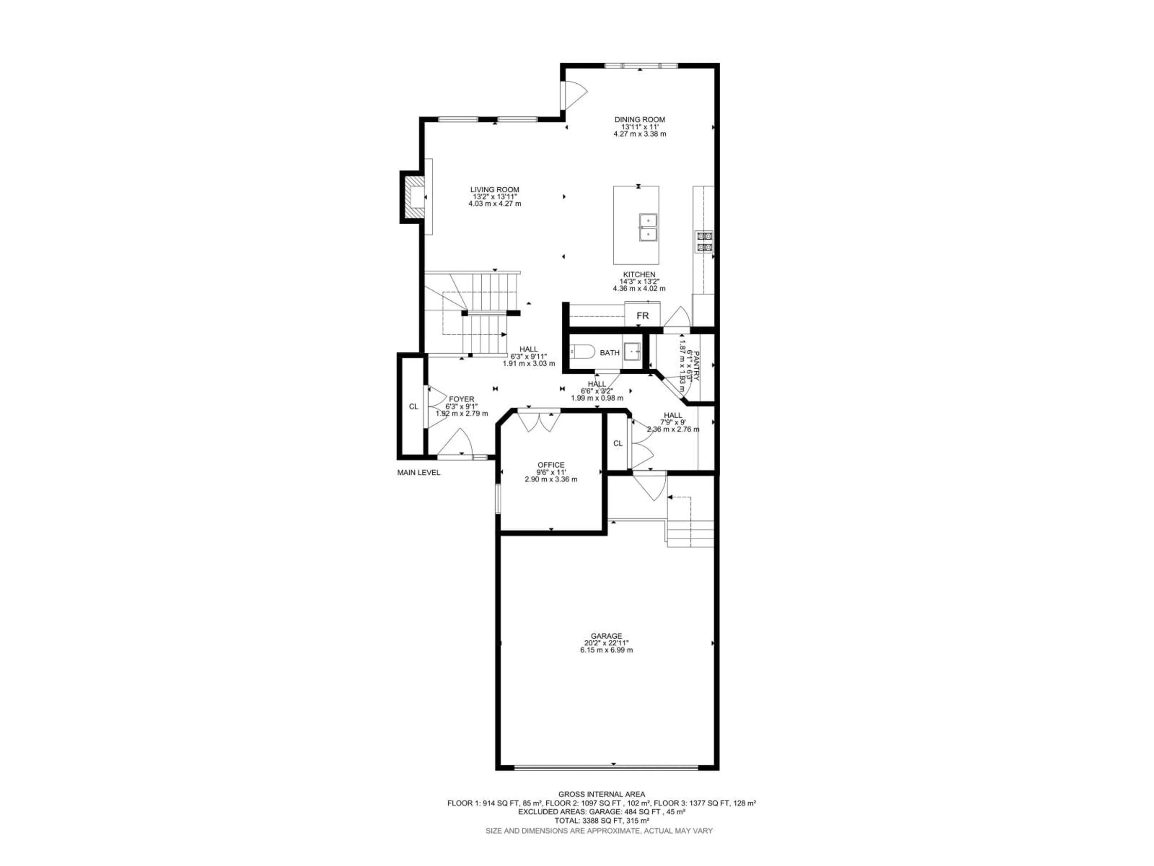 Floor plan for 9831 223 ST, Edmonton Alberta T5T7B6