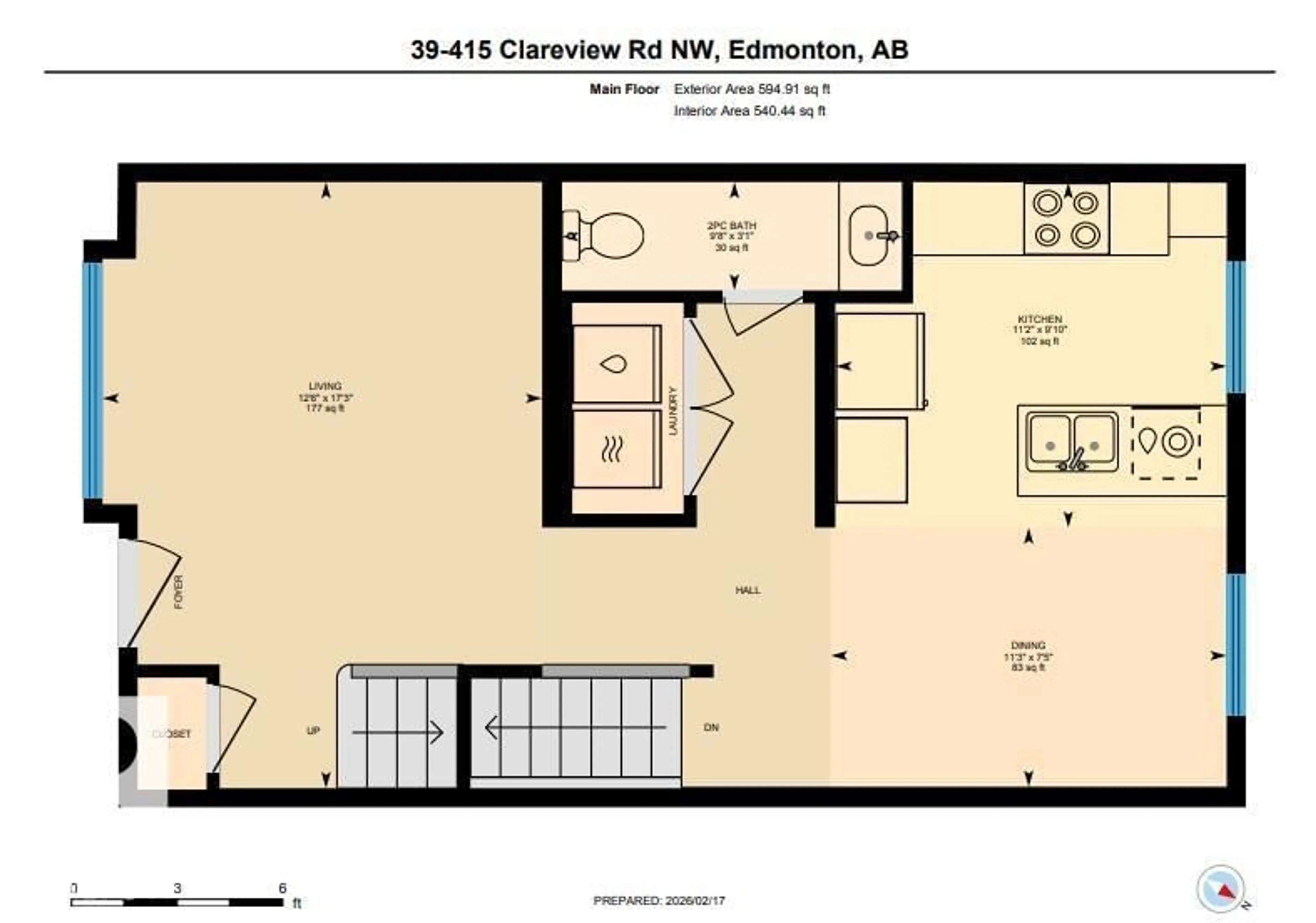 Floor plan for 415 - 39 CLAREVIEW RD, Edmonton Alberta T5A0Z6
