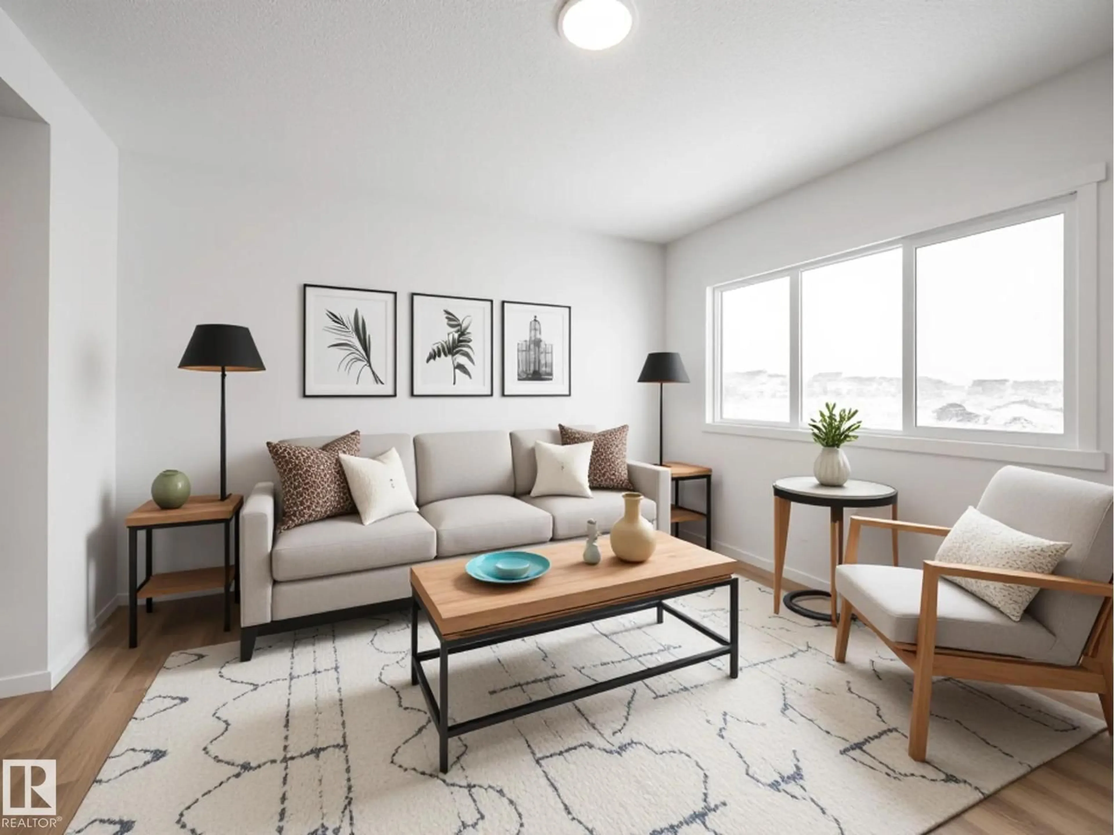 Living room with furniture, unknown for NE - 17728 7 ST, Edmonton Alberta T5Y4K3