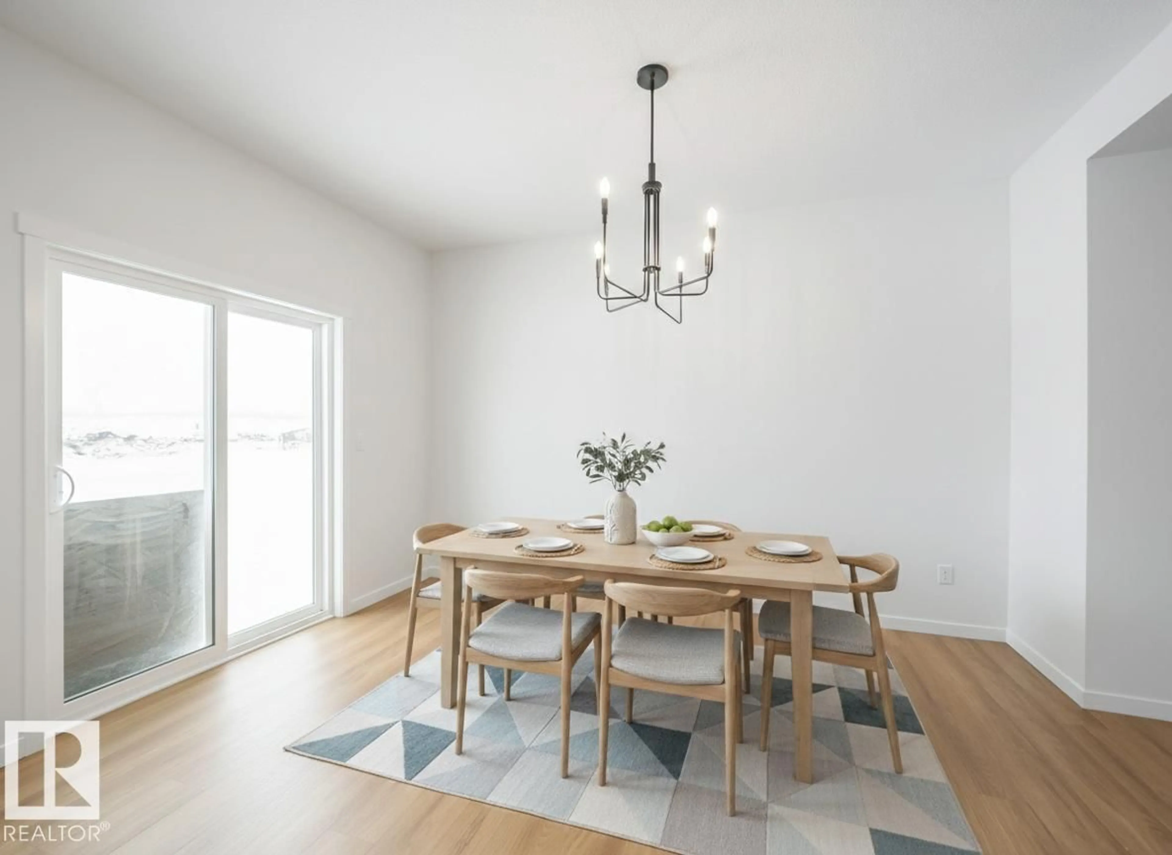 Dining room, wood/laminate floor for NE - 17728 7 ST, Edmonton Alberta T5Y4K3