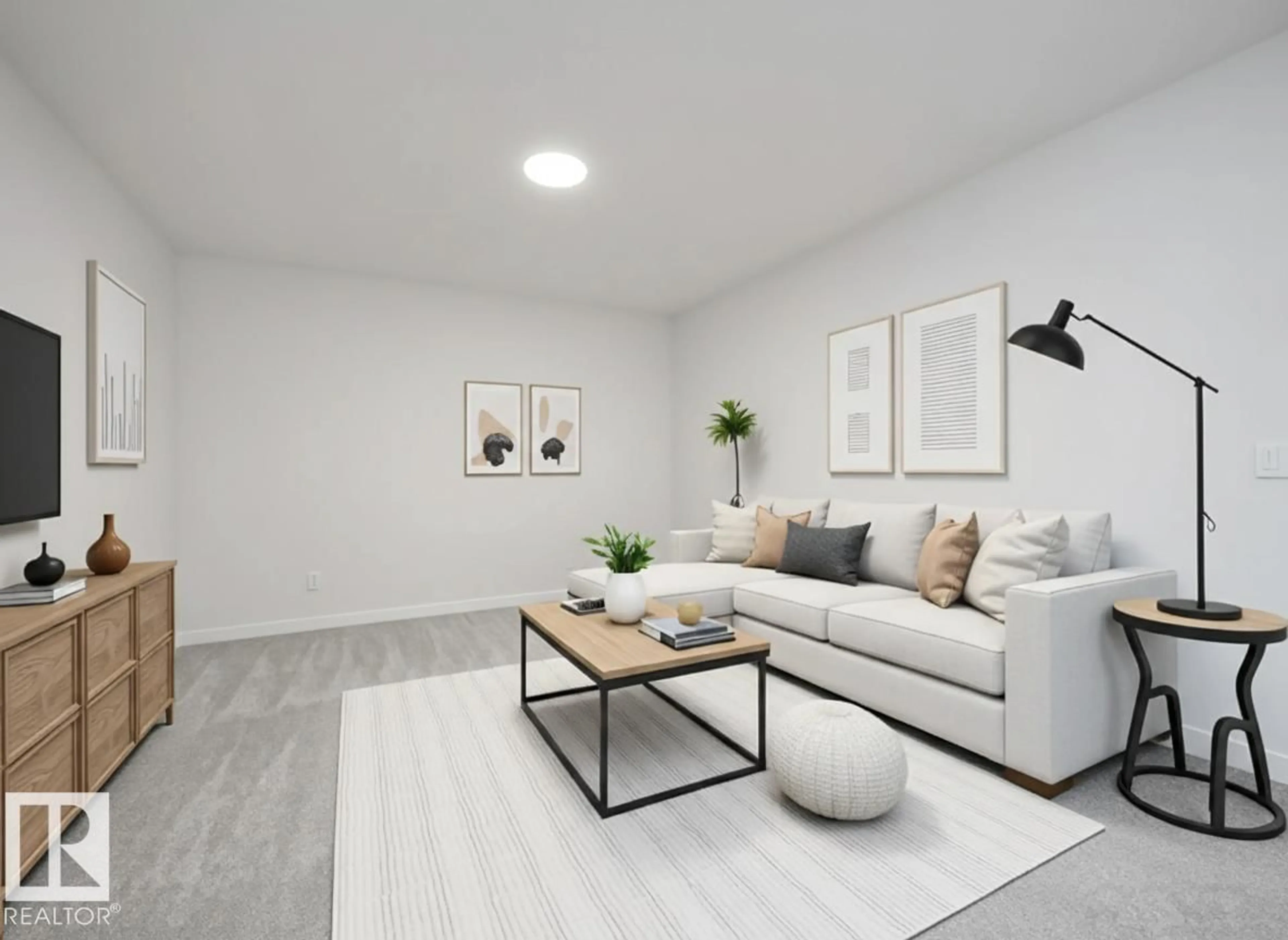 Living room with furniture, unknown for NE - 17728 7 ST, Edmonton Alberta T5Y4K3