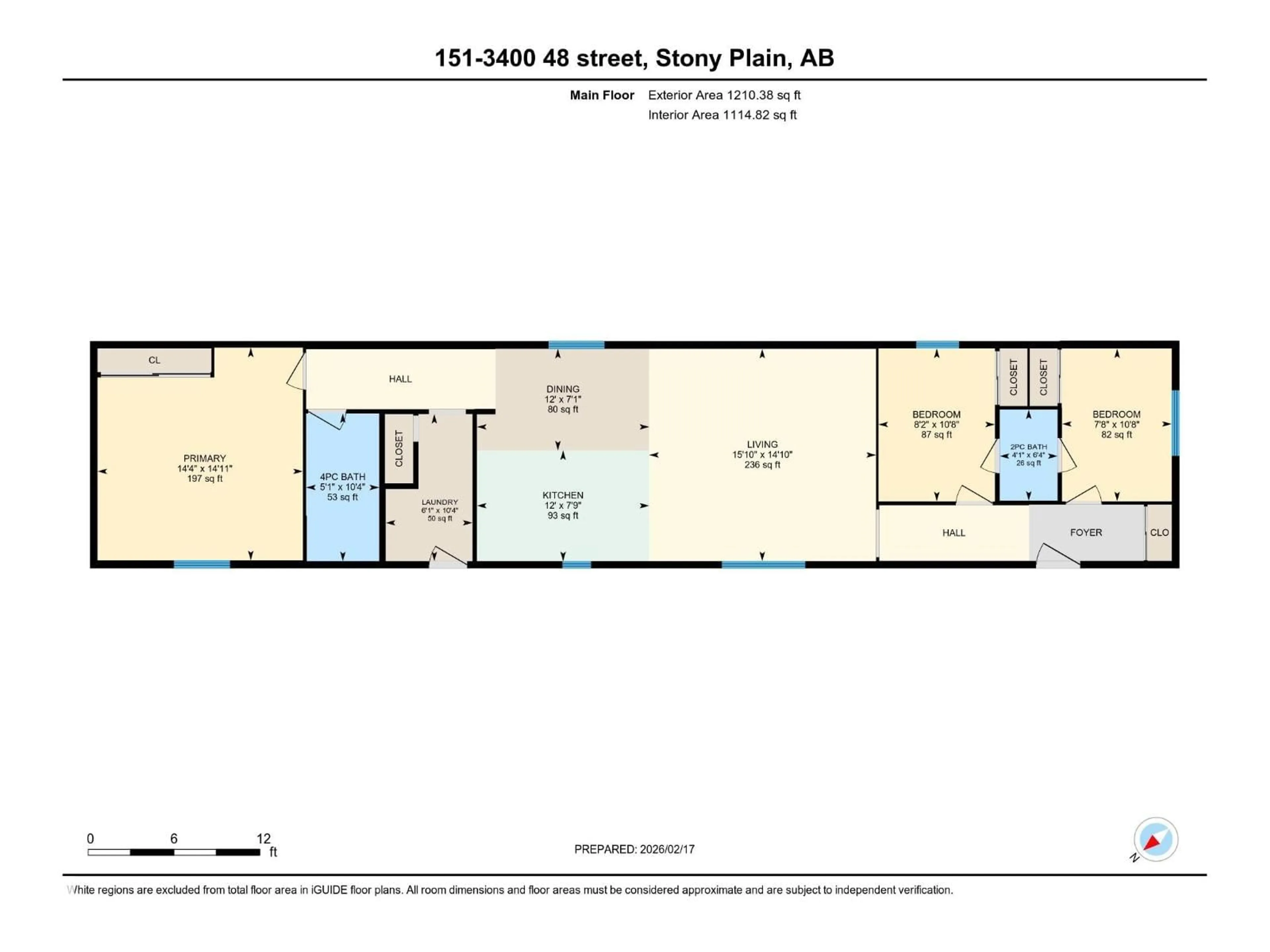 Floor plan for 151 - 3400 48 ST, Stony Plain Alberta T7Z1W2