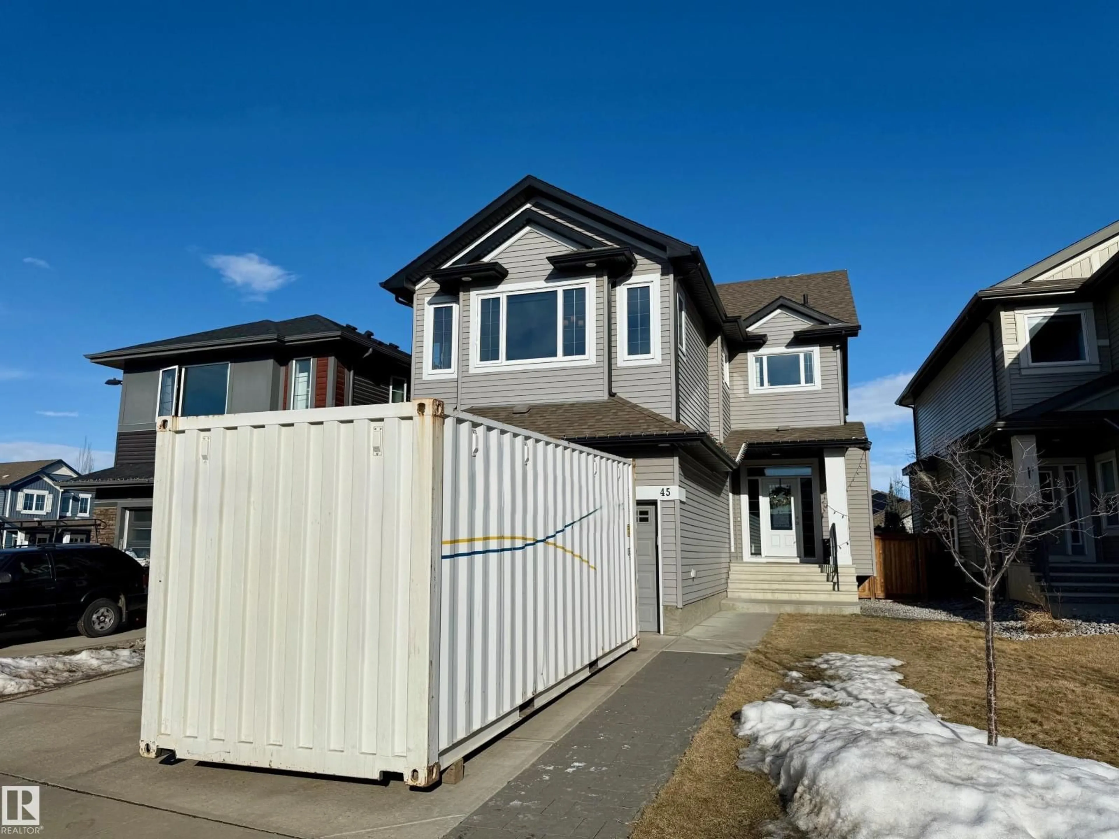 Home with vinyl exterior material, street for 45 SUMMERSTONE LN, Sherwood Park Alberta T8H0Y4
