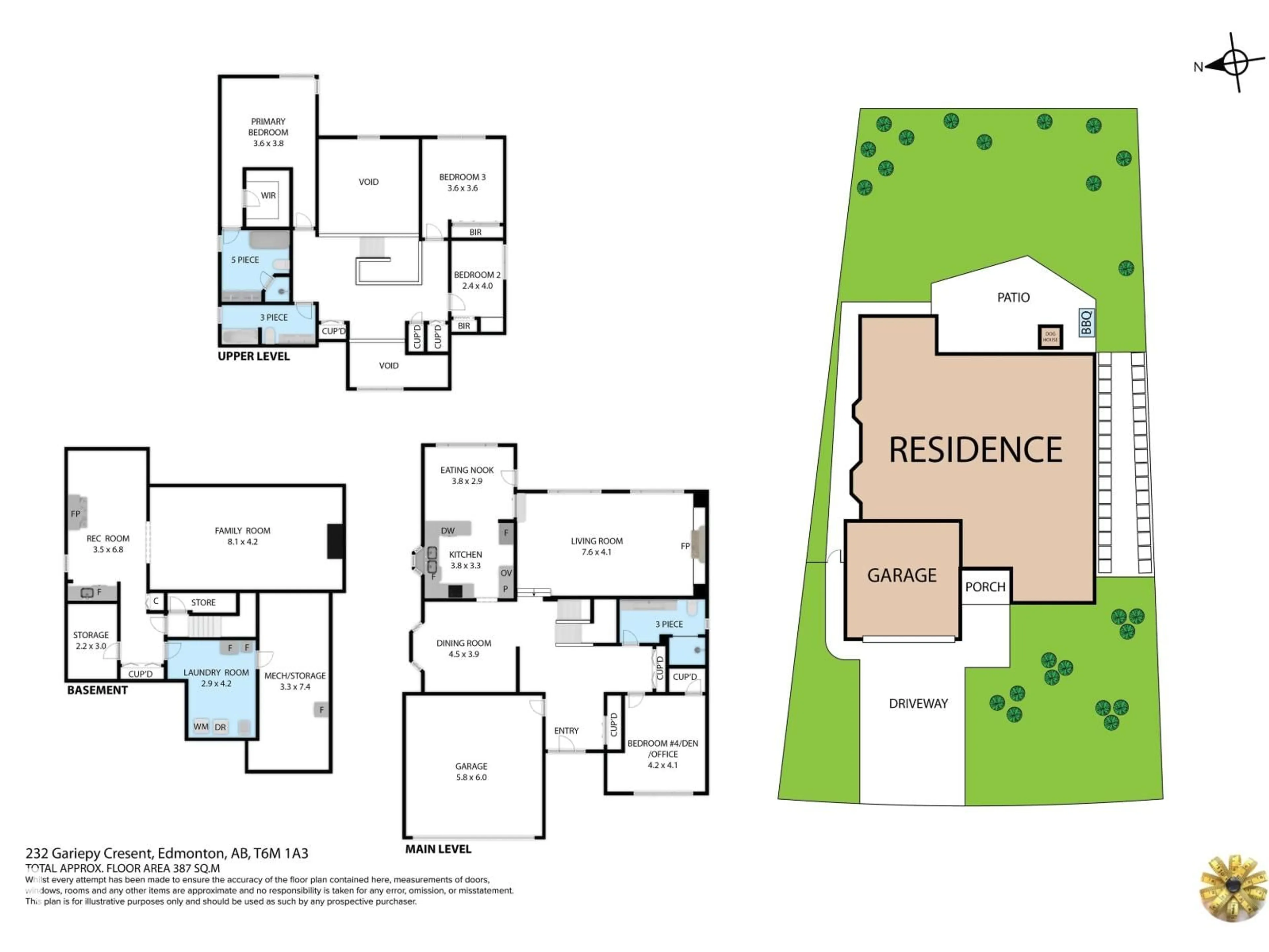 Floor plan for 232 GARIEPY CR, Edmonton Alberta T6M1A2