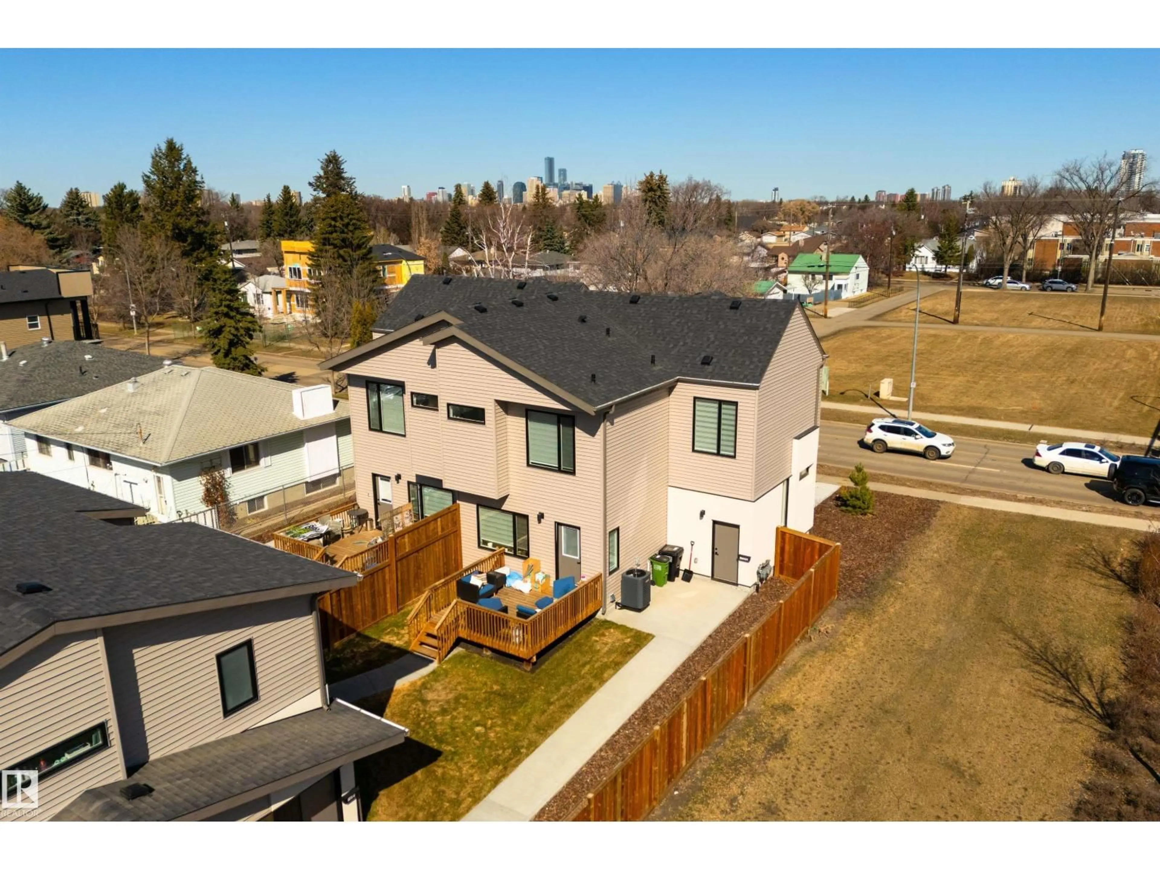 A pic from outside/outdoor area/front of a property/back of a property/a pic from drone, street for NW - 8311 & 8313 76 AV, Edmonton Alberta T6C0H9