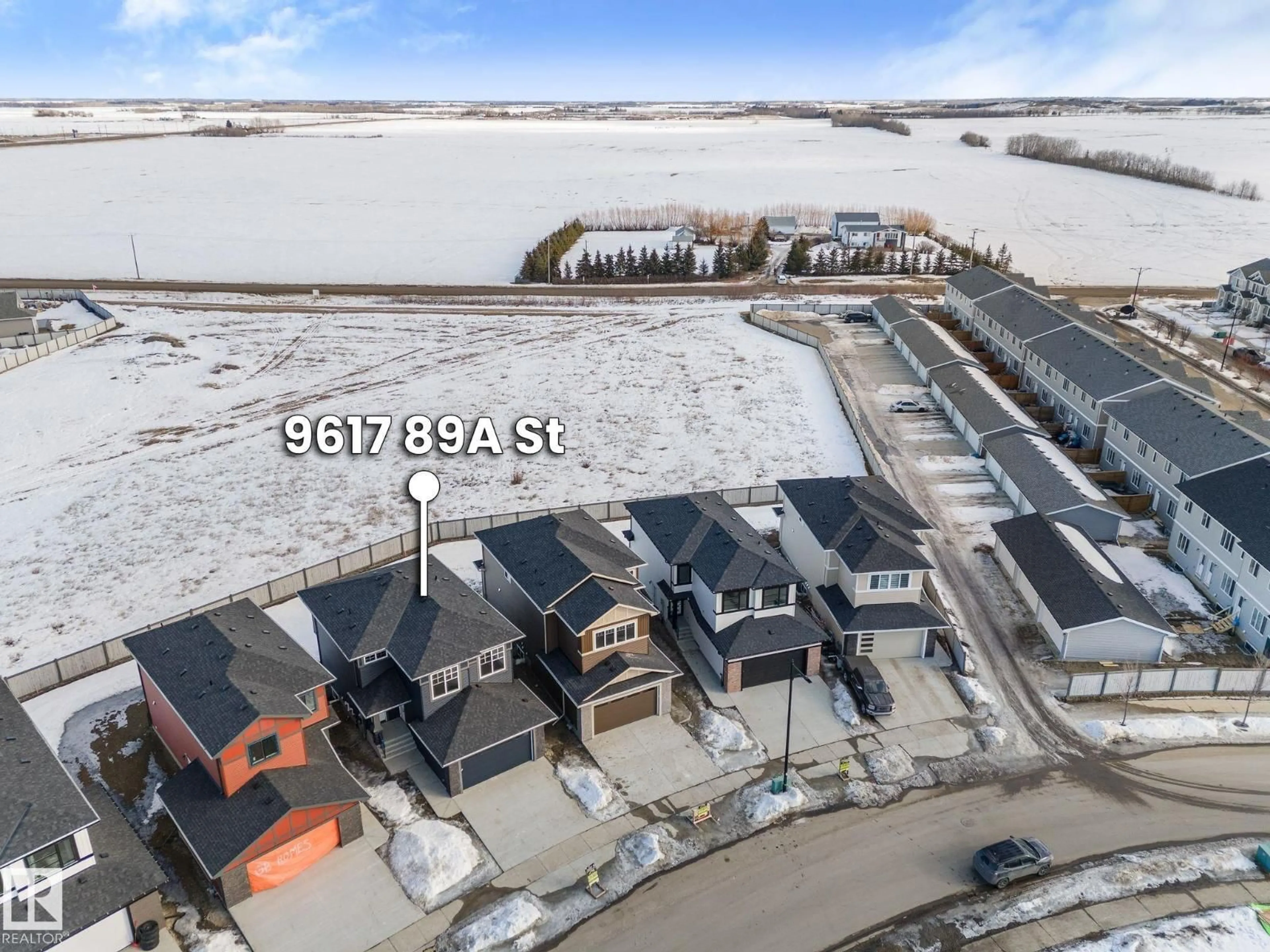 A pic from outside/outdoor area/front of a property/back of a property/a pic from drone, street for 9617 89A ST, Morinville Alberta T8R2R6