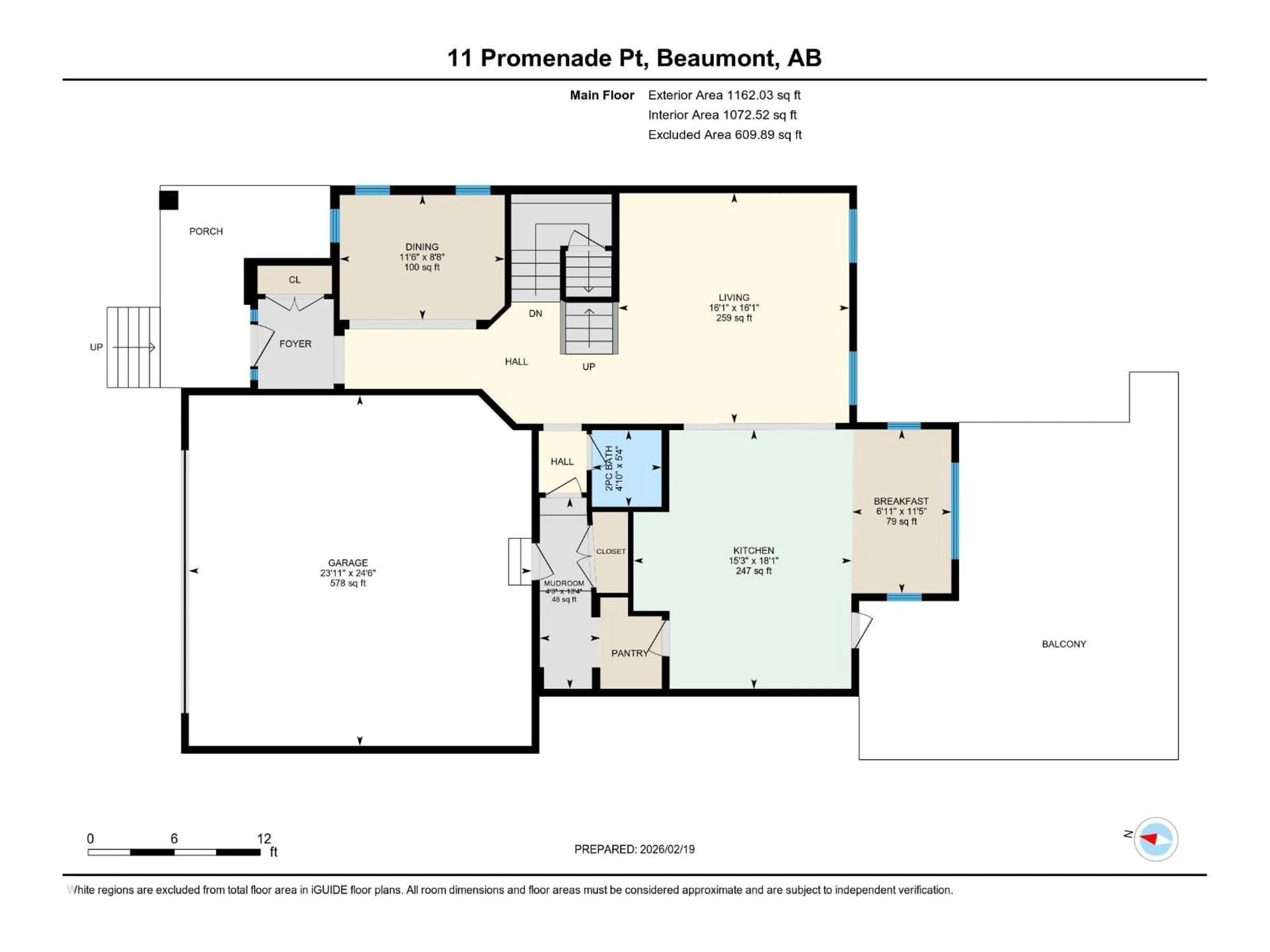 Floor plan for 11 PROMENADE PT, Beaumont Alberta T4X2C9