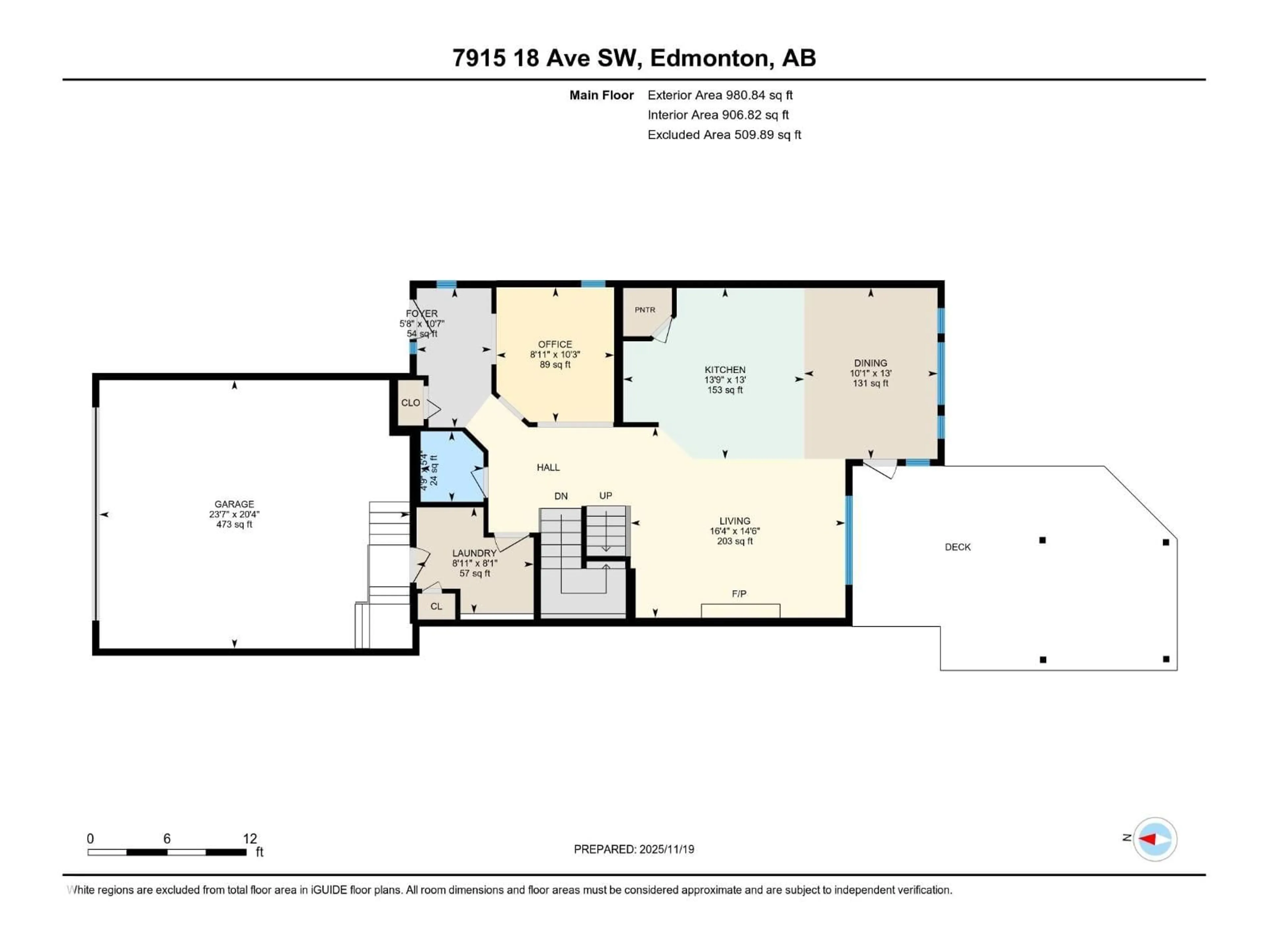 Floor plan for 7915 18 AVE, Edmonton Alberta T6H5S1