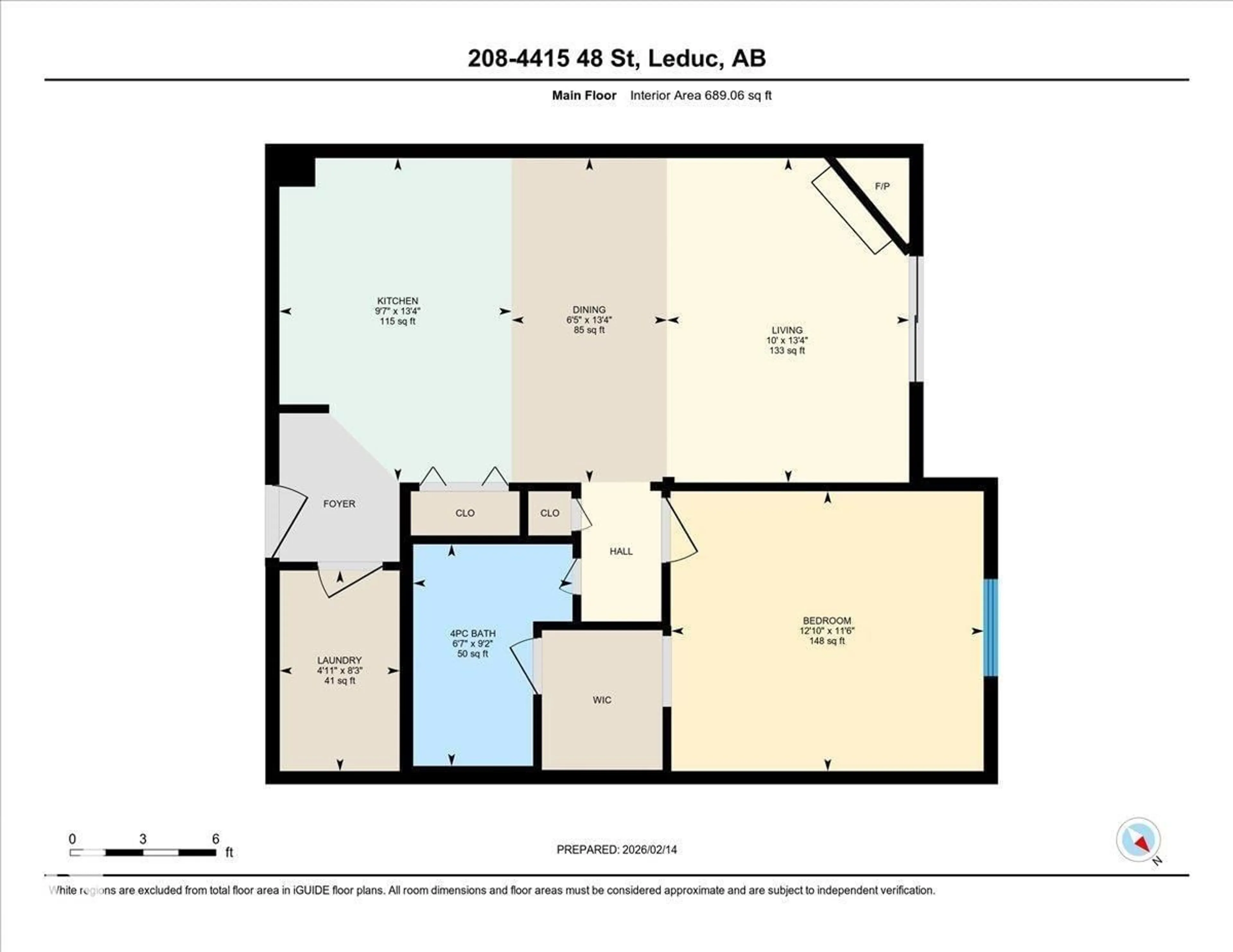 Floor plan for #208 - 4415 48 ST, Leduc Alberta T9E5Y3