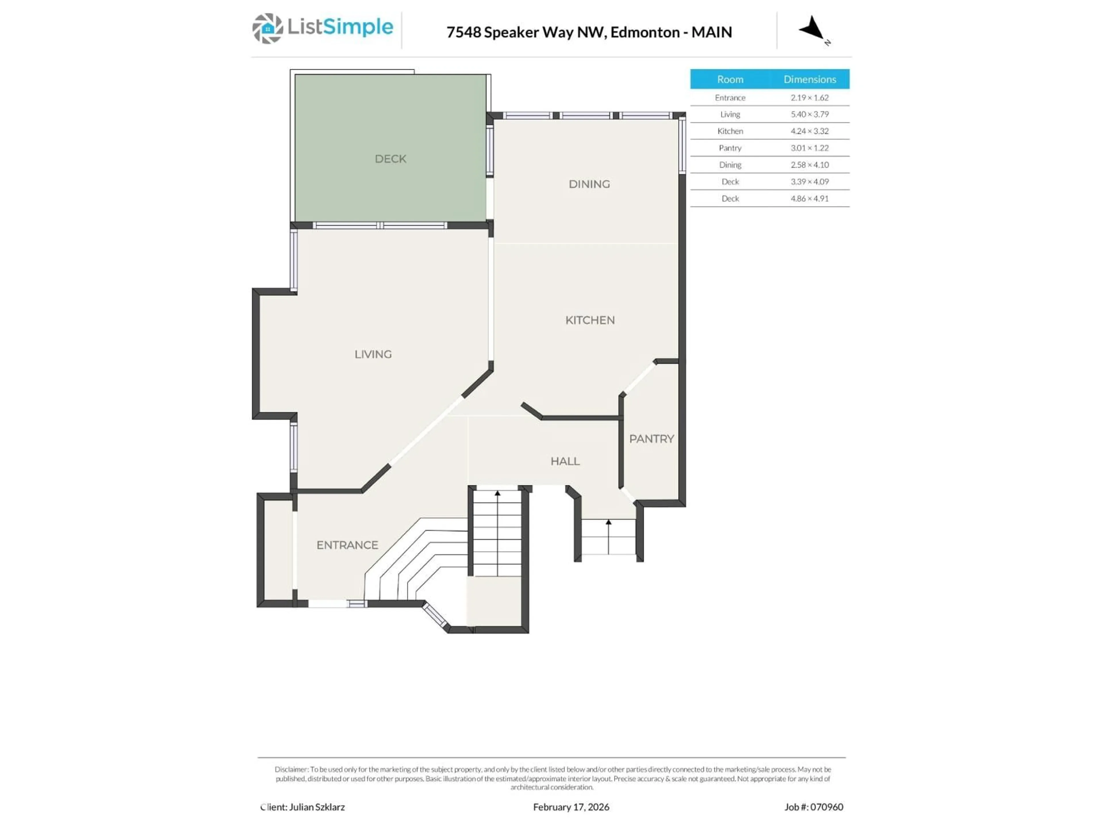 Floor plan for 7548 SPEAKER WY, Edmonton Alberta T6R0P1