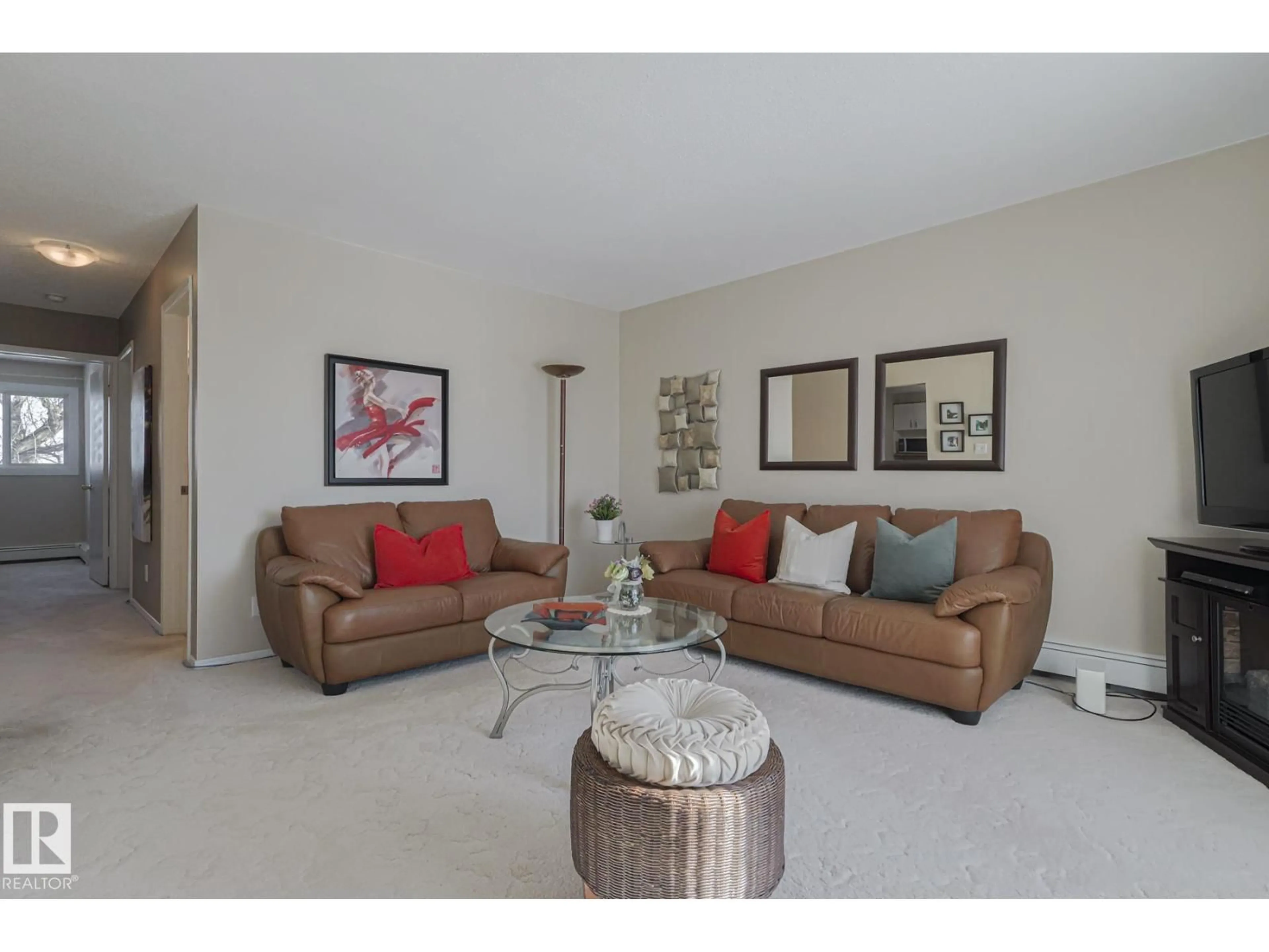 Living room with furniture, unknown for #6 - 3839 76 ST, Edmonton Alberta T6K2P9