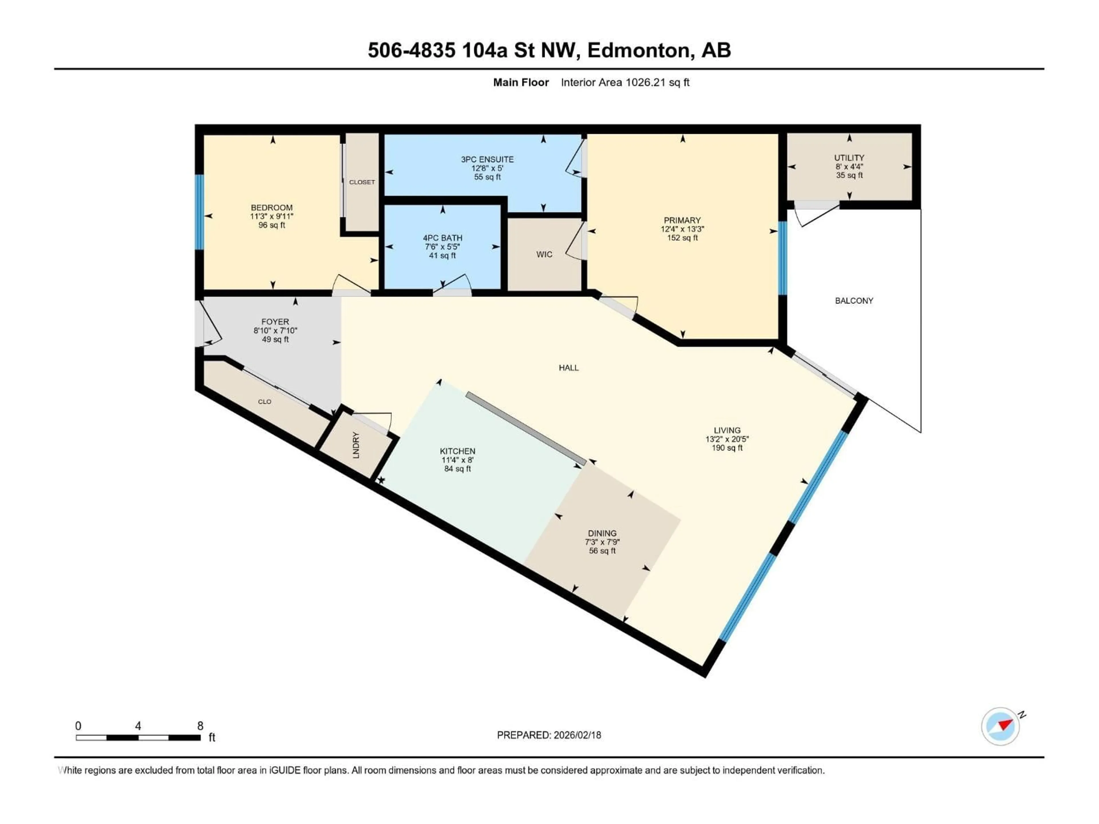 Floor plan for 506 - 4835 104A ST, Edmonton Alberta T6H0R5