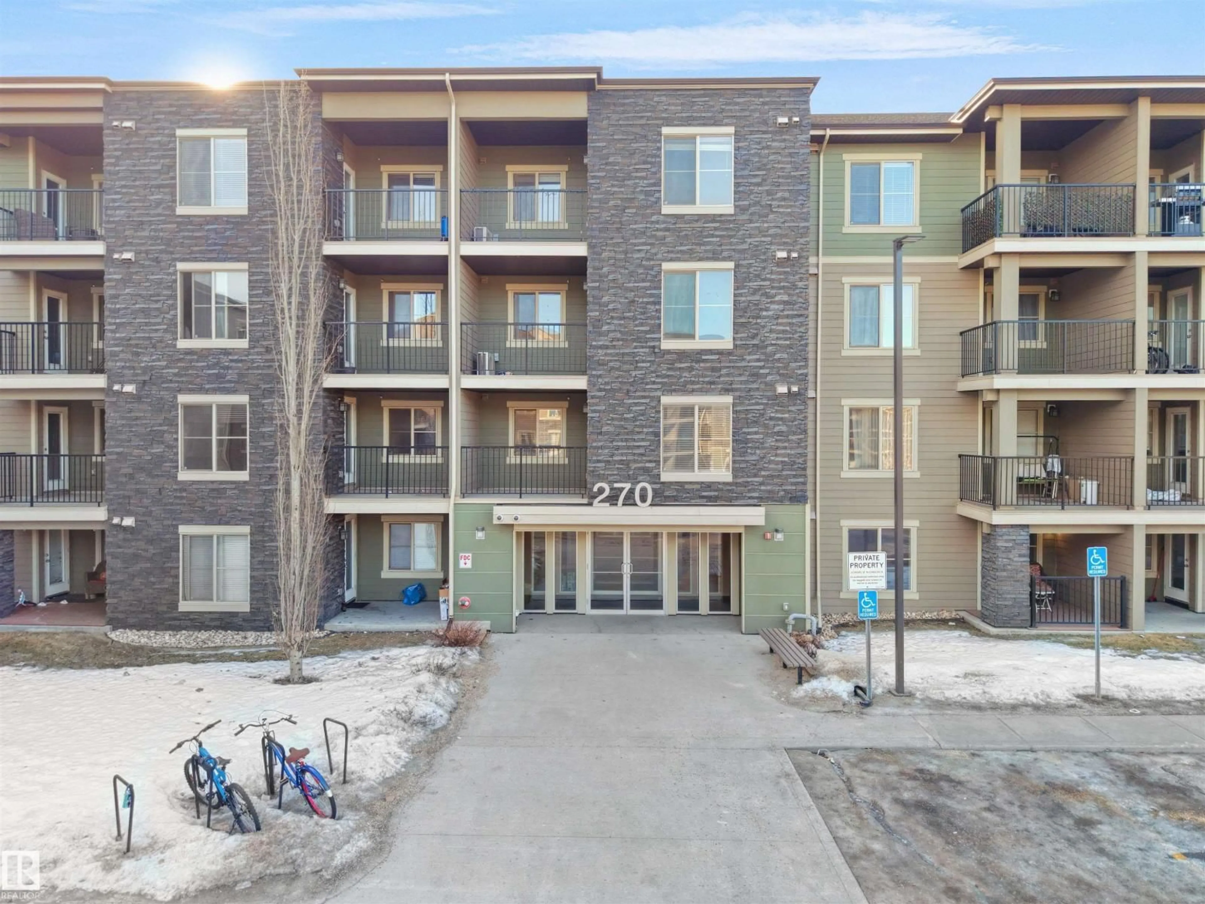A pic from outside/outdoor area/front of a property/back of a property/a pic from drone, unknown for #219 - 270 MCCONACHIE DR, Edmonton Alberta T5Y3N4