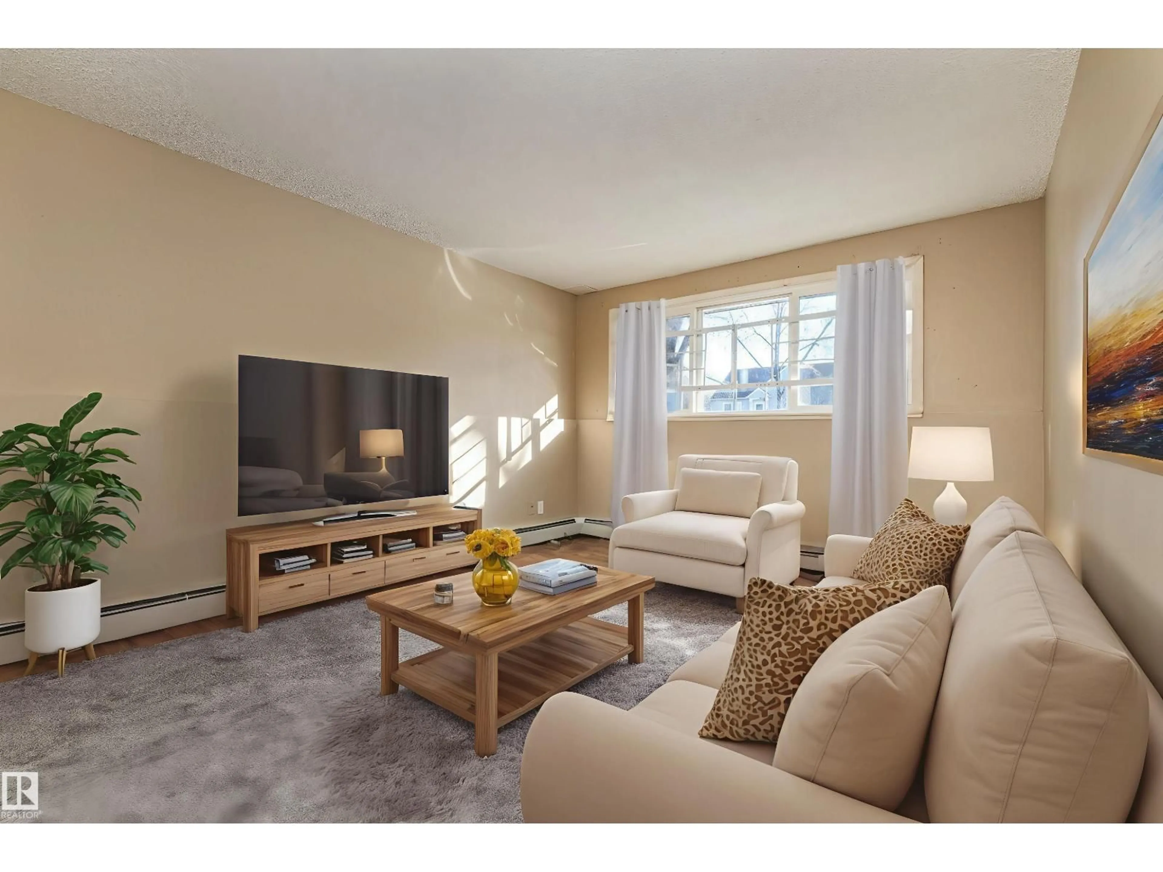 Living room with furniture, unknown for B01 - 10620 104 ST NW, Edmonton Alberta T5H2W2