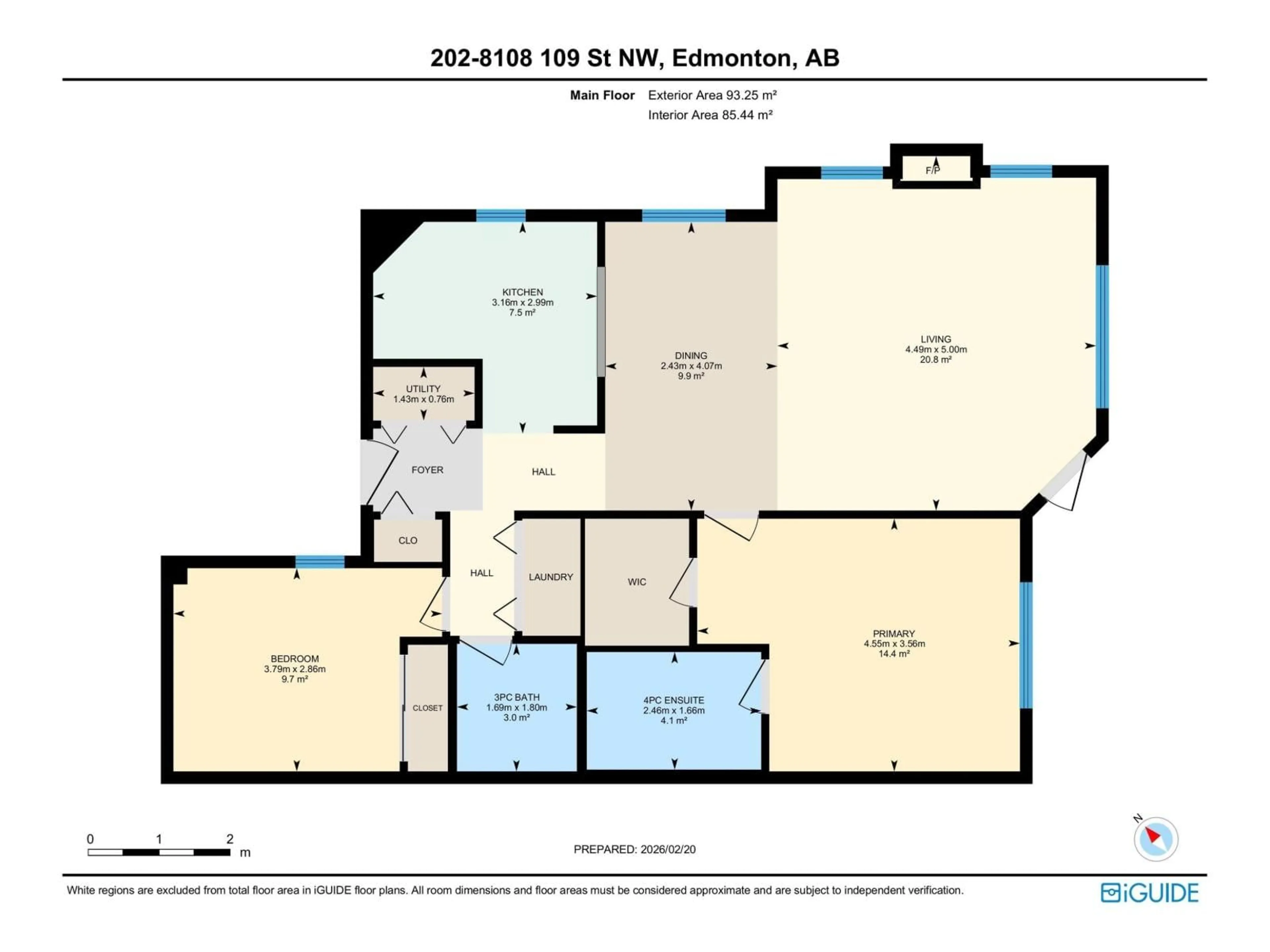 Floor plan for 202 - 8108 109 ST NW, Edmonton Alberta T6G2V7