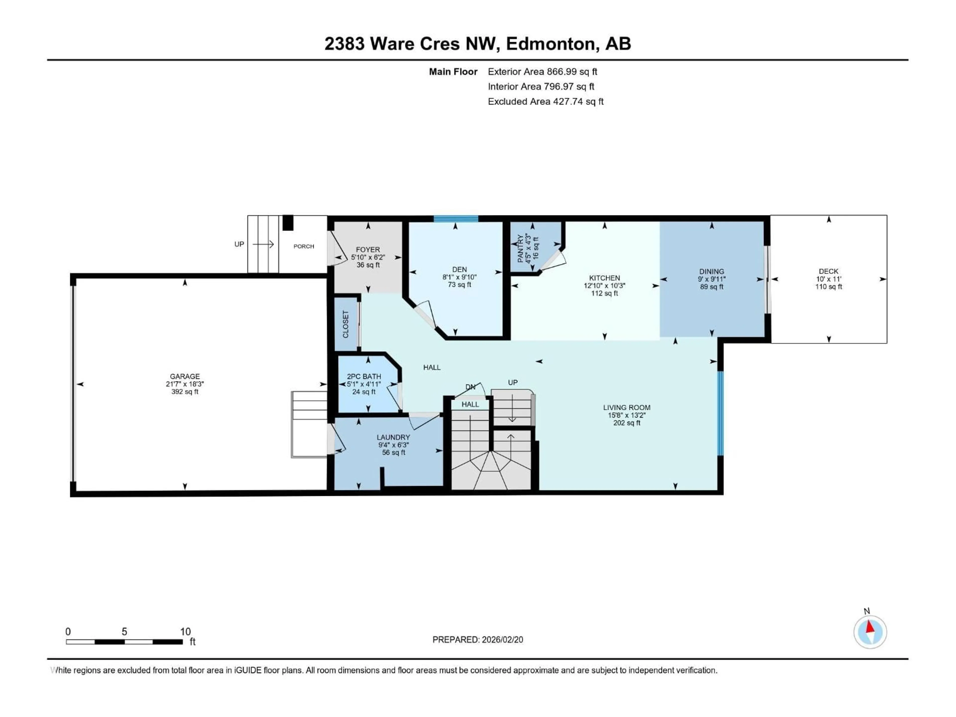 Floor plan for 2383 WARE CR, Edmonton Alberta T6W2V1