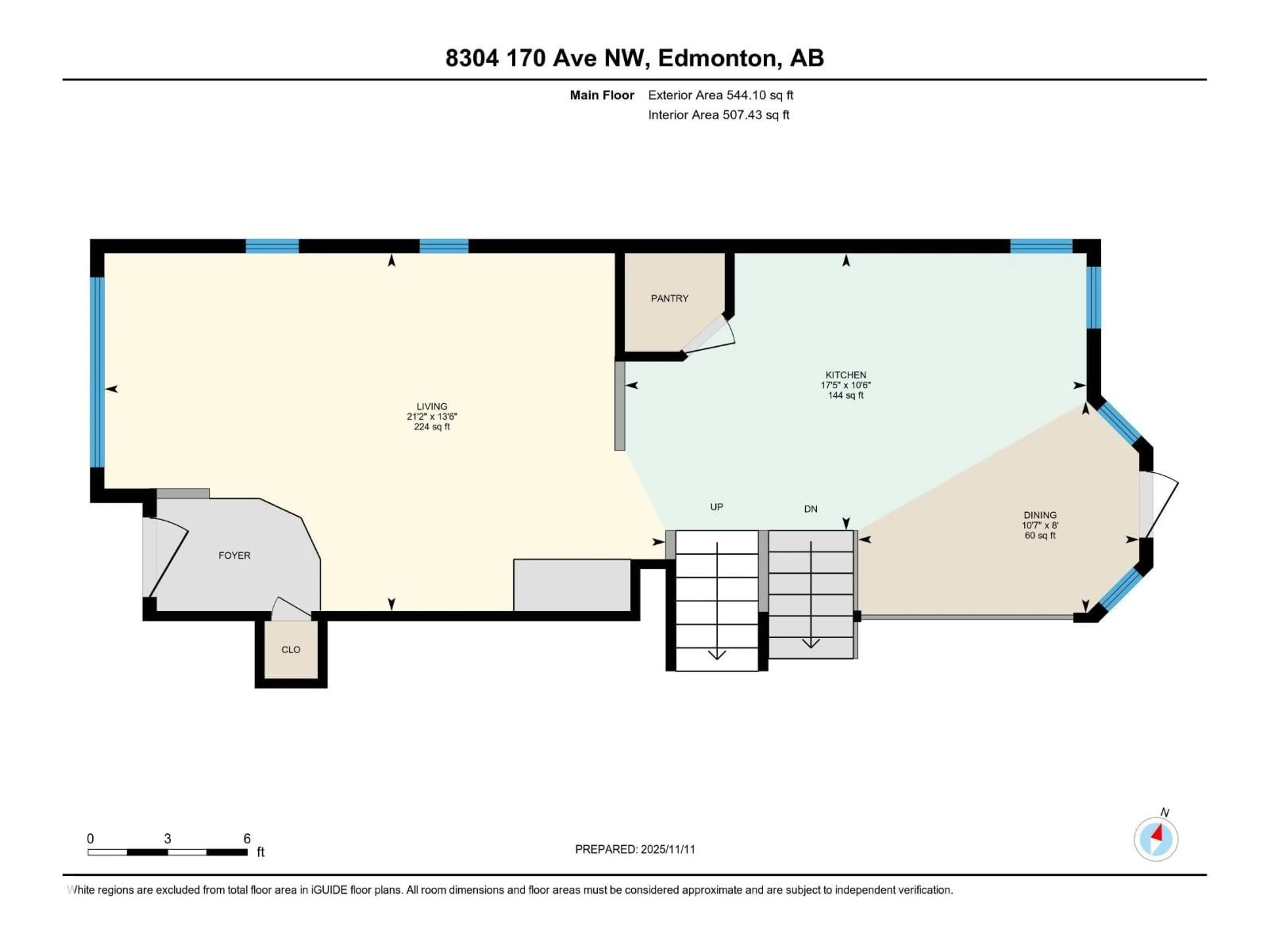 Floor plan for 8304 170 AV NW, Edmonton Alberta T5Z3G8