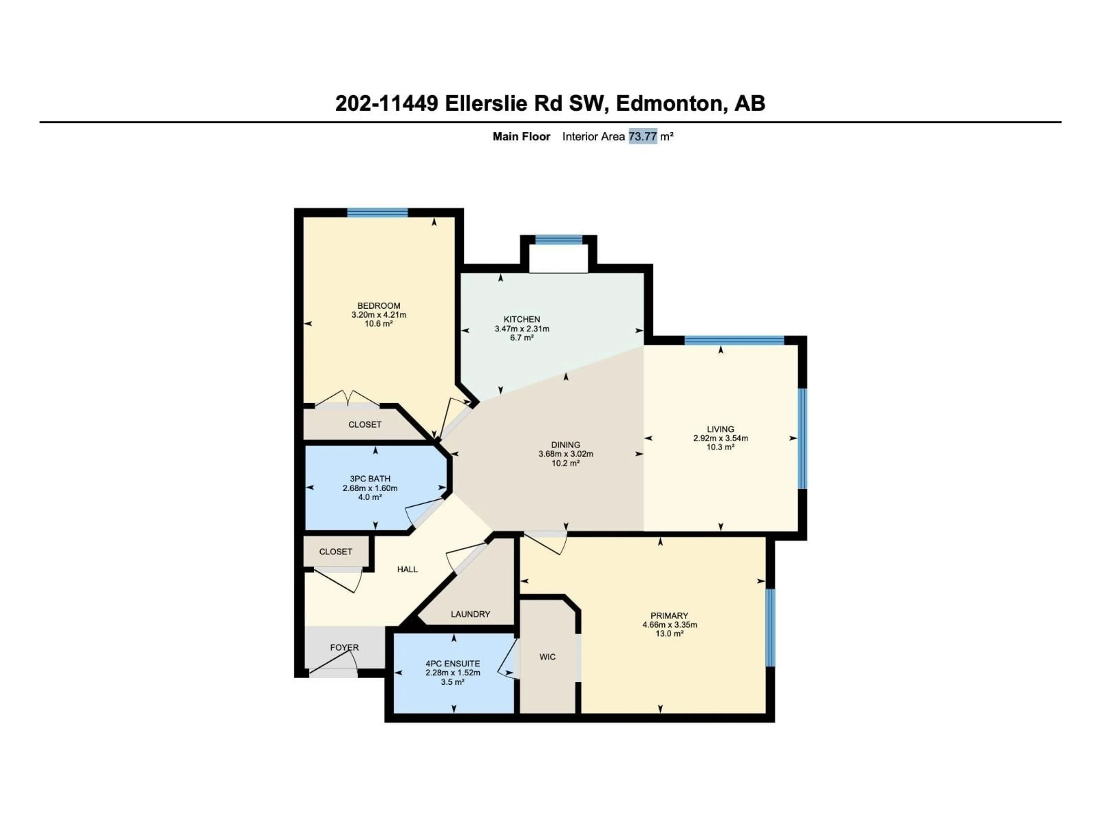 Floor plan for 202 - 11449 ELLERSLIE RD SW, Edmonton Alberta T6W1T2