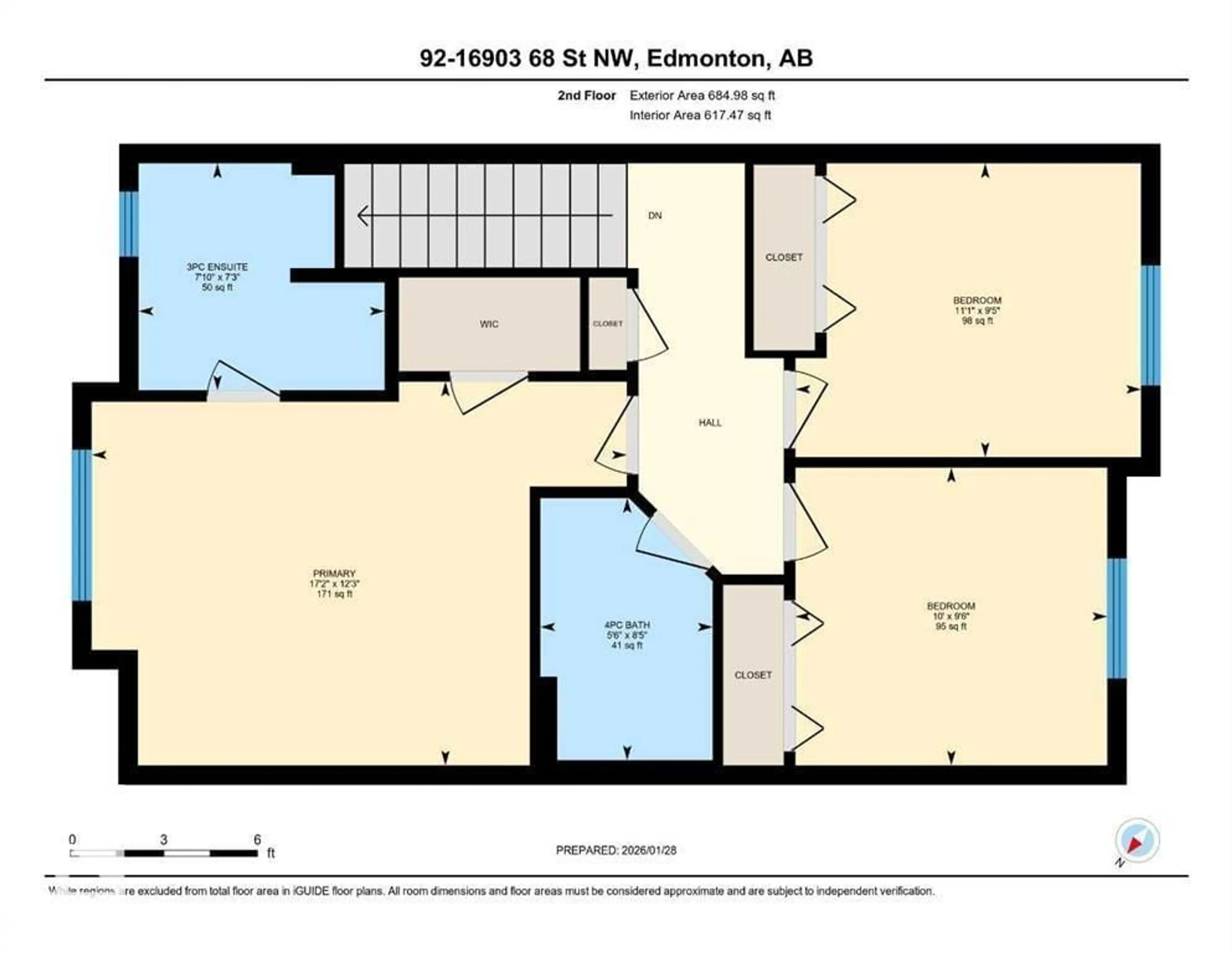 Floor plan for 92 16903 68 ST NW, Edmonton Alberta T5Z0R1