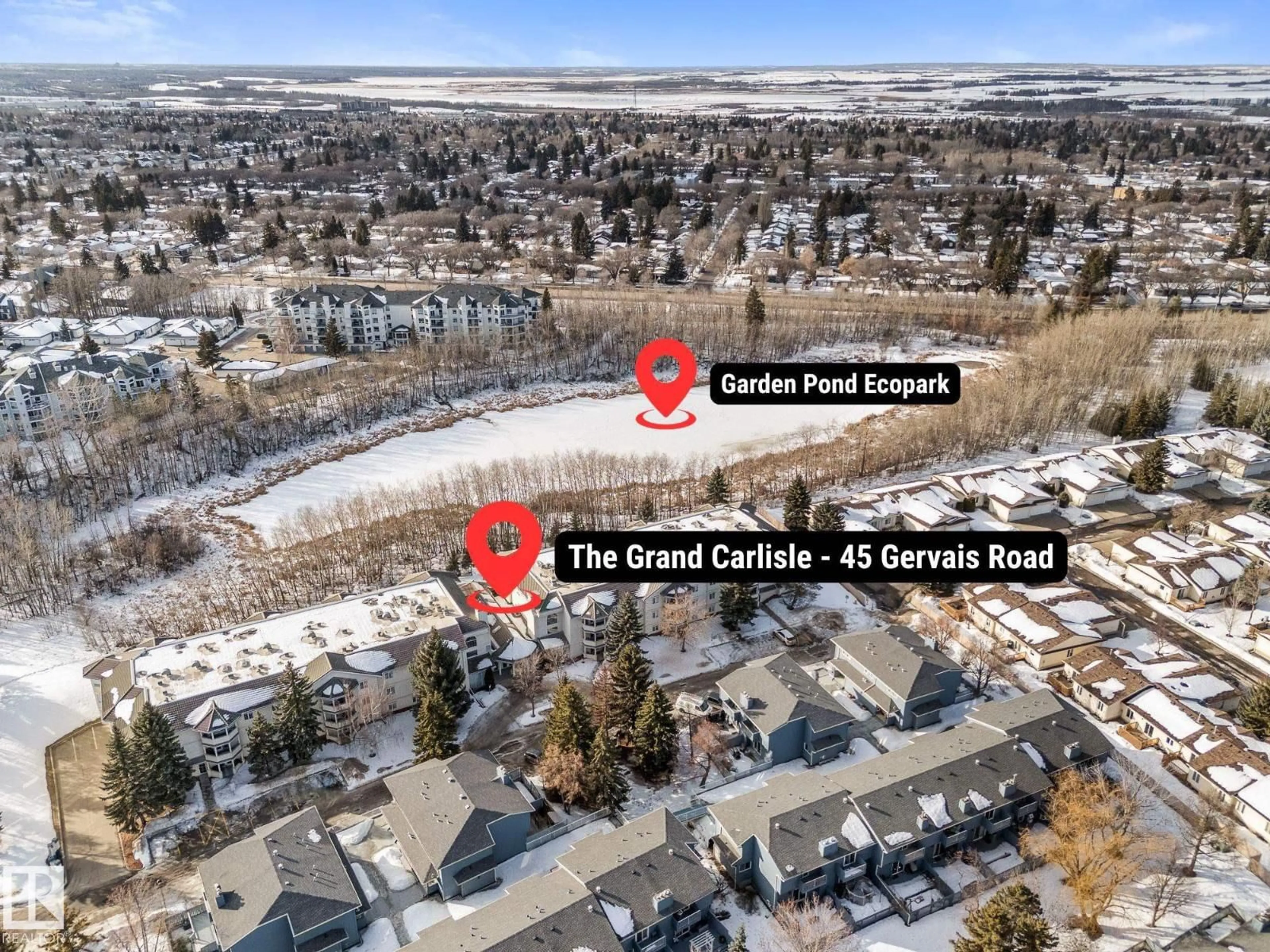 A pic from outside/outdoor area/front of a property/back of a property/a pic from drone, street for 45 - 206 GERVAIS RD, St. Albert Alberta T8N6H7