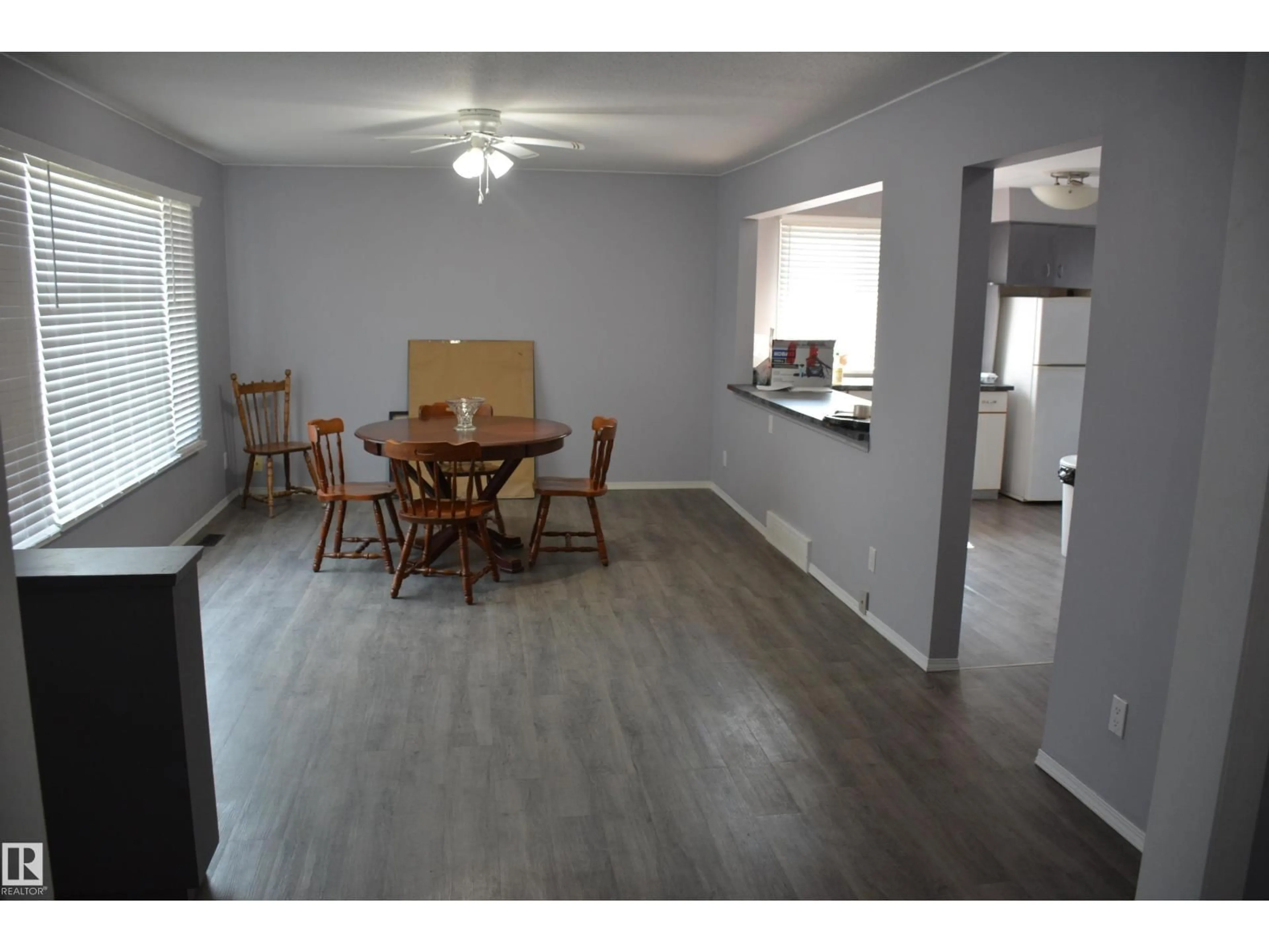 Dining room, wood/laminate floor for 5506 56 ST, Barrhead Alberta T7N1C6