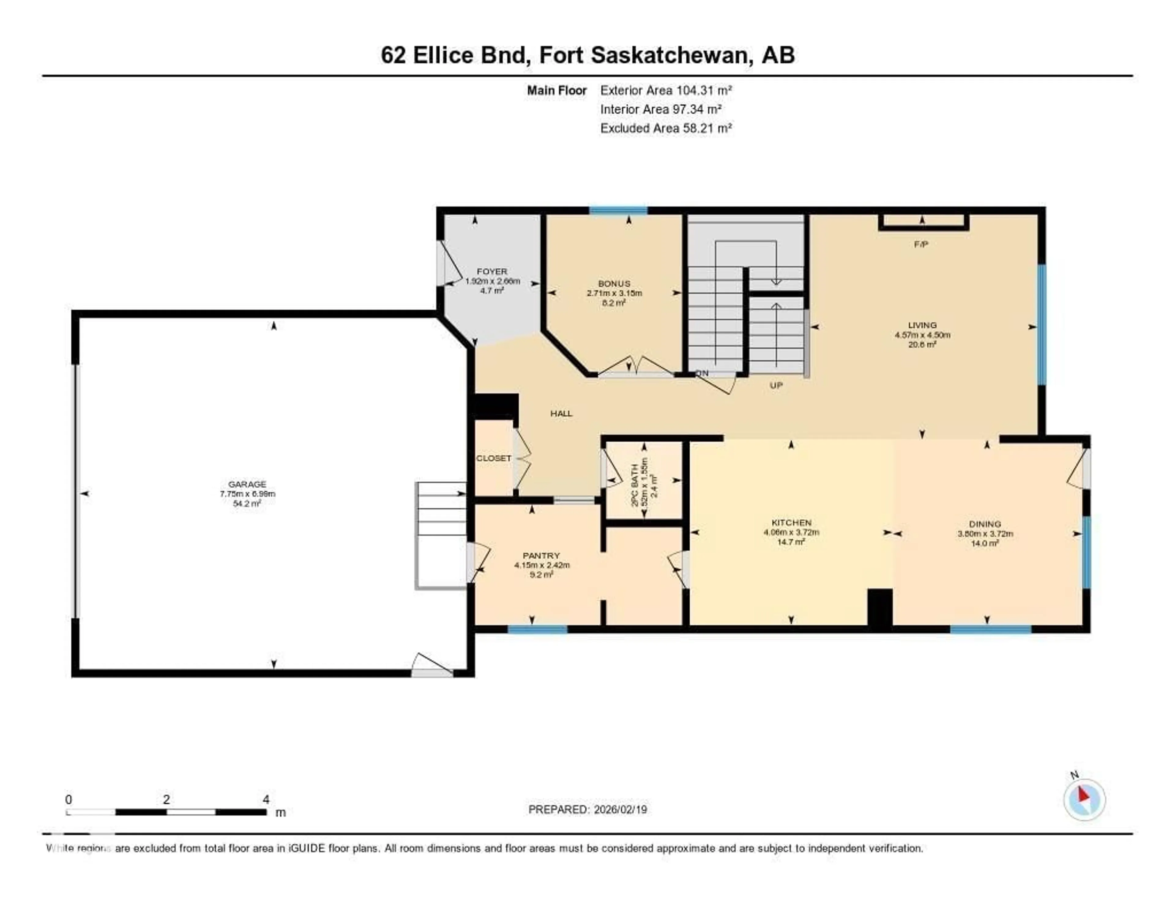 Floor plan for 62 ELLICE BN, Fort Saskatchewan Alberta T8L2T2