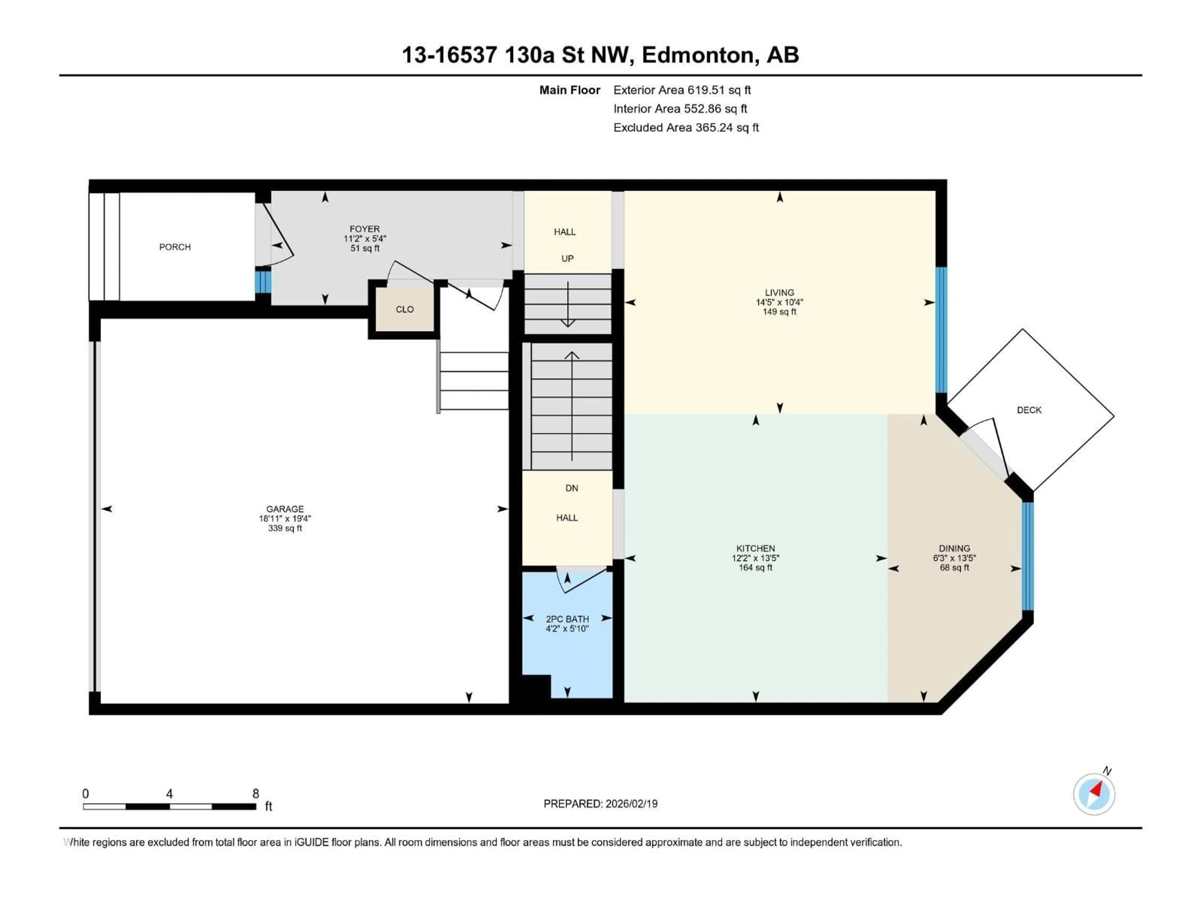 Floor plan for 13 - 16537 130A ST, Edmonton Alberta T6V0M6