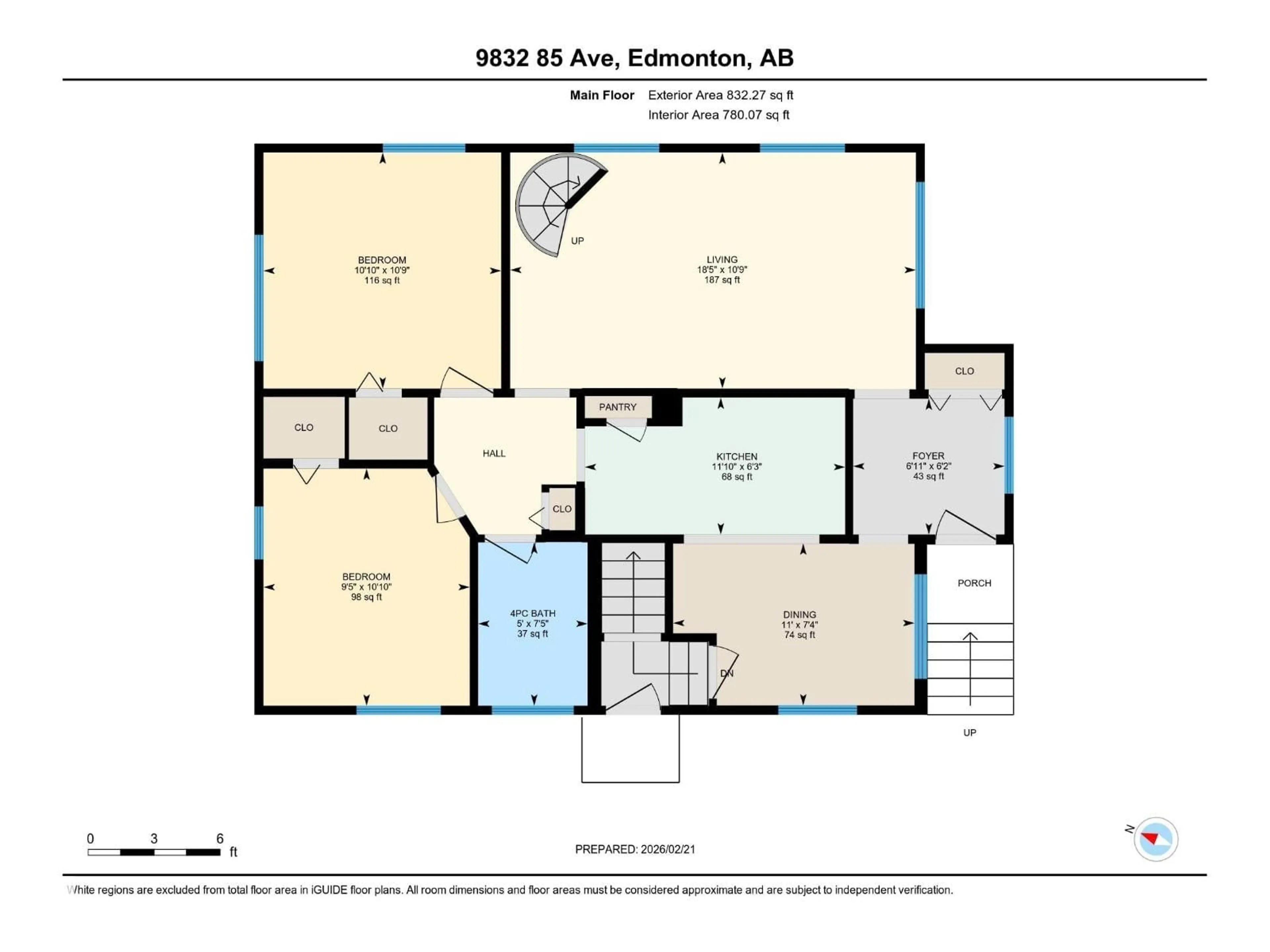 Floor plan for NW - 9832 85 AVENUE, Edmonton Alberta T6E2J6