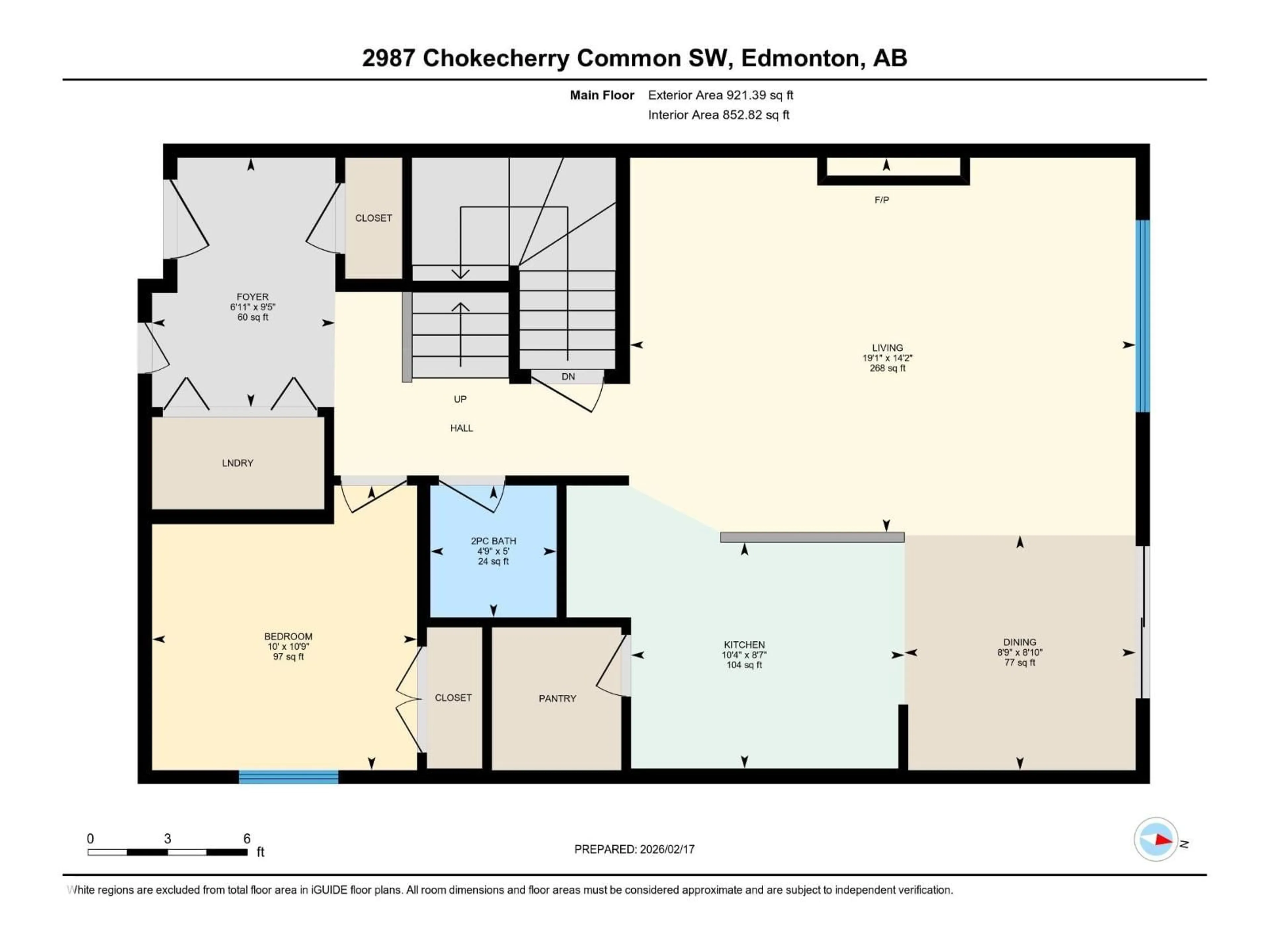 Floor plan for 2987 CHOKECHERRY COMMON, Edmonton Alberta T6X2M2