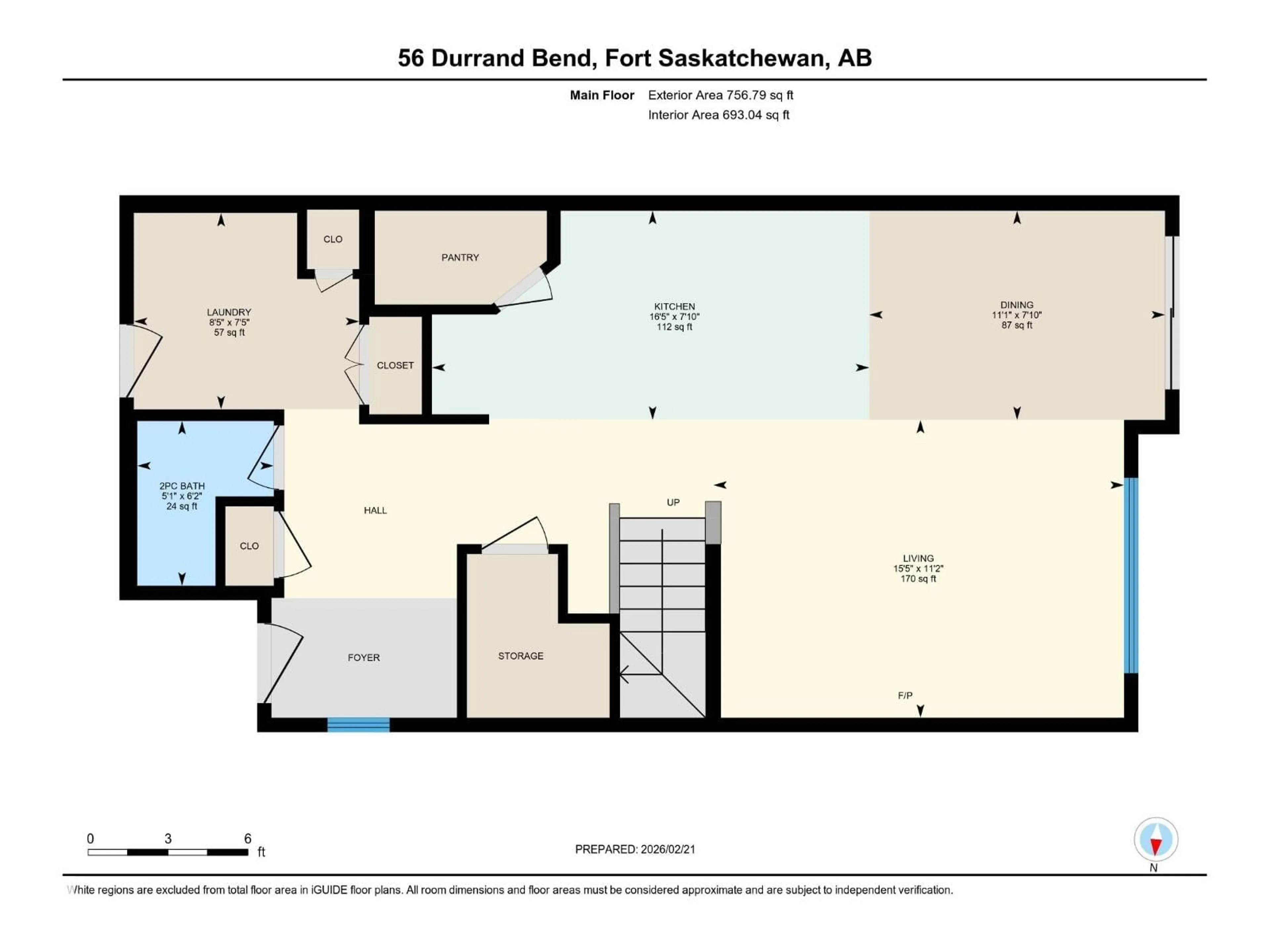 Floor plan for 56 DURRAND BN, Fort Saskatchewan Alberta T8L0N1