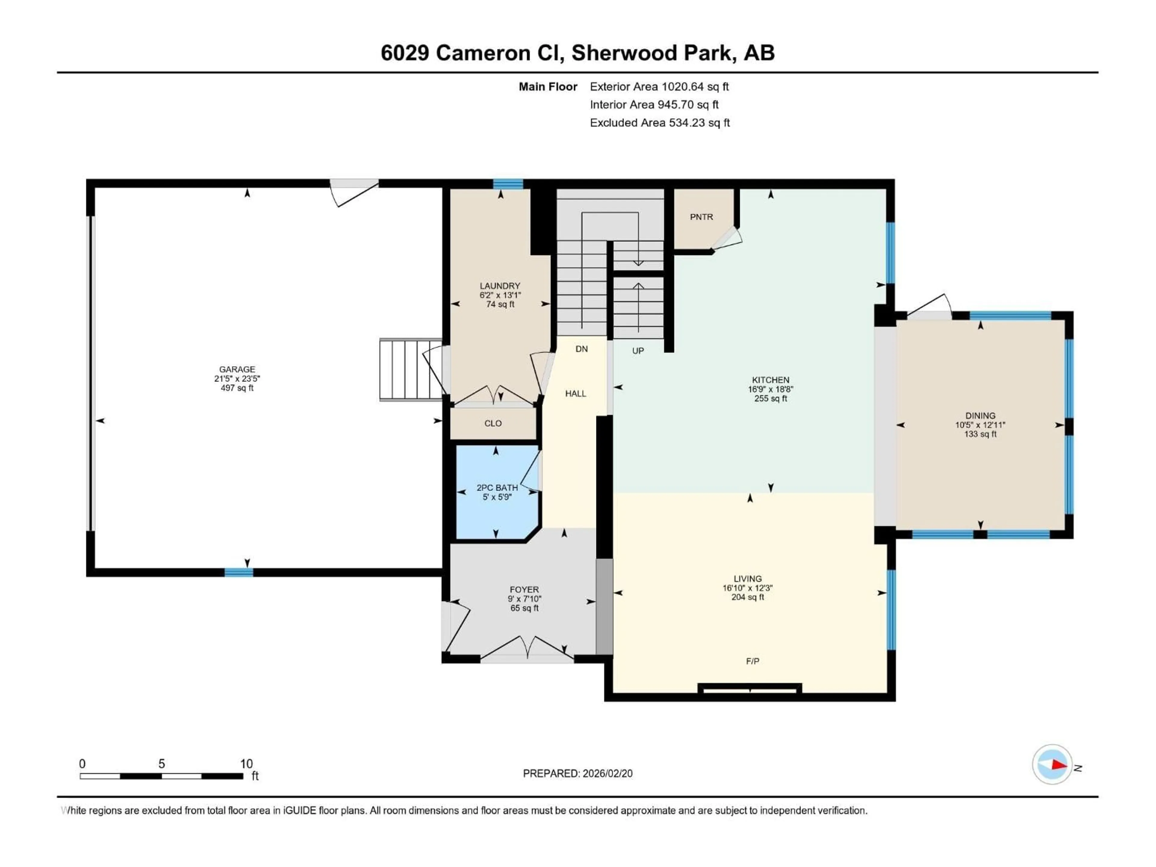Floor plan for 6029 CAMERON CL, Sherwood Park Alberta T8H0H6