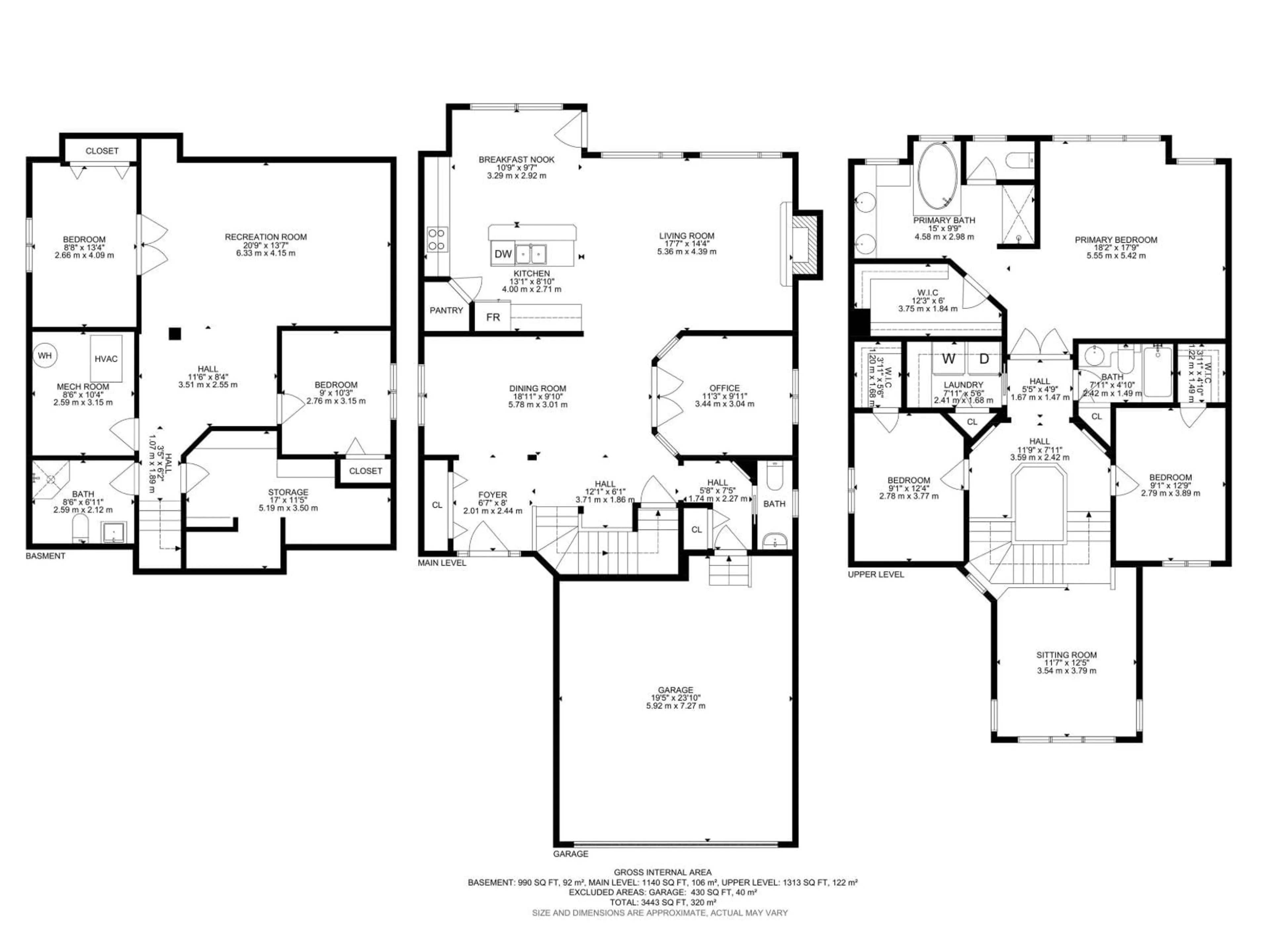 Floor plan for 12634 16A AV, Edmonton Alberta T6W1R7