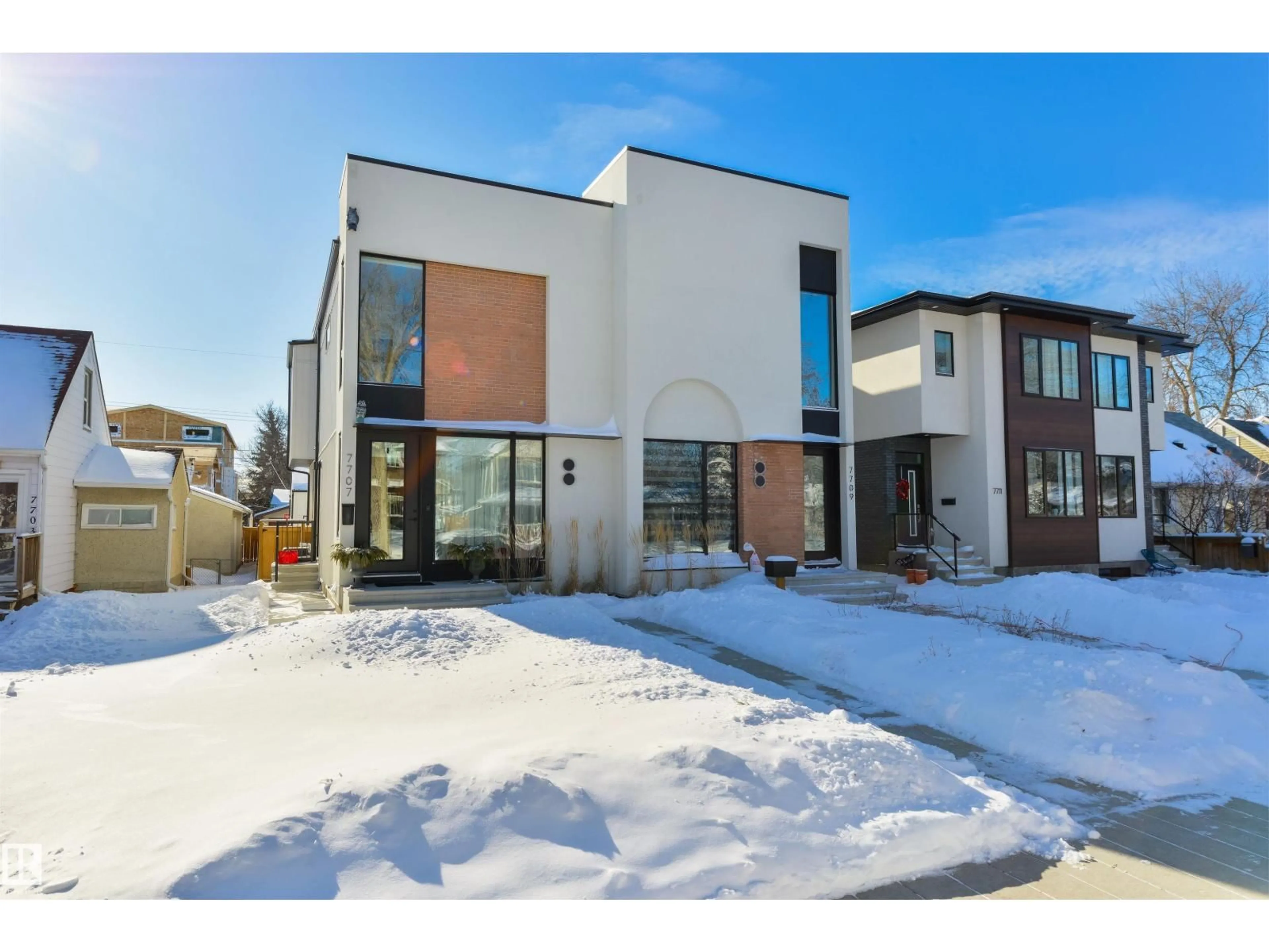 Home with brick exterior material, street for NW - 7707 79 AV, Edmonton Alberta T6C0P5