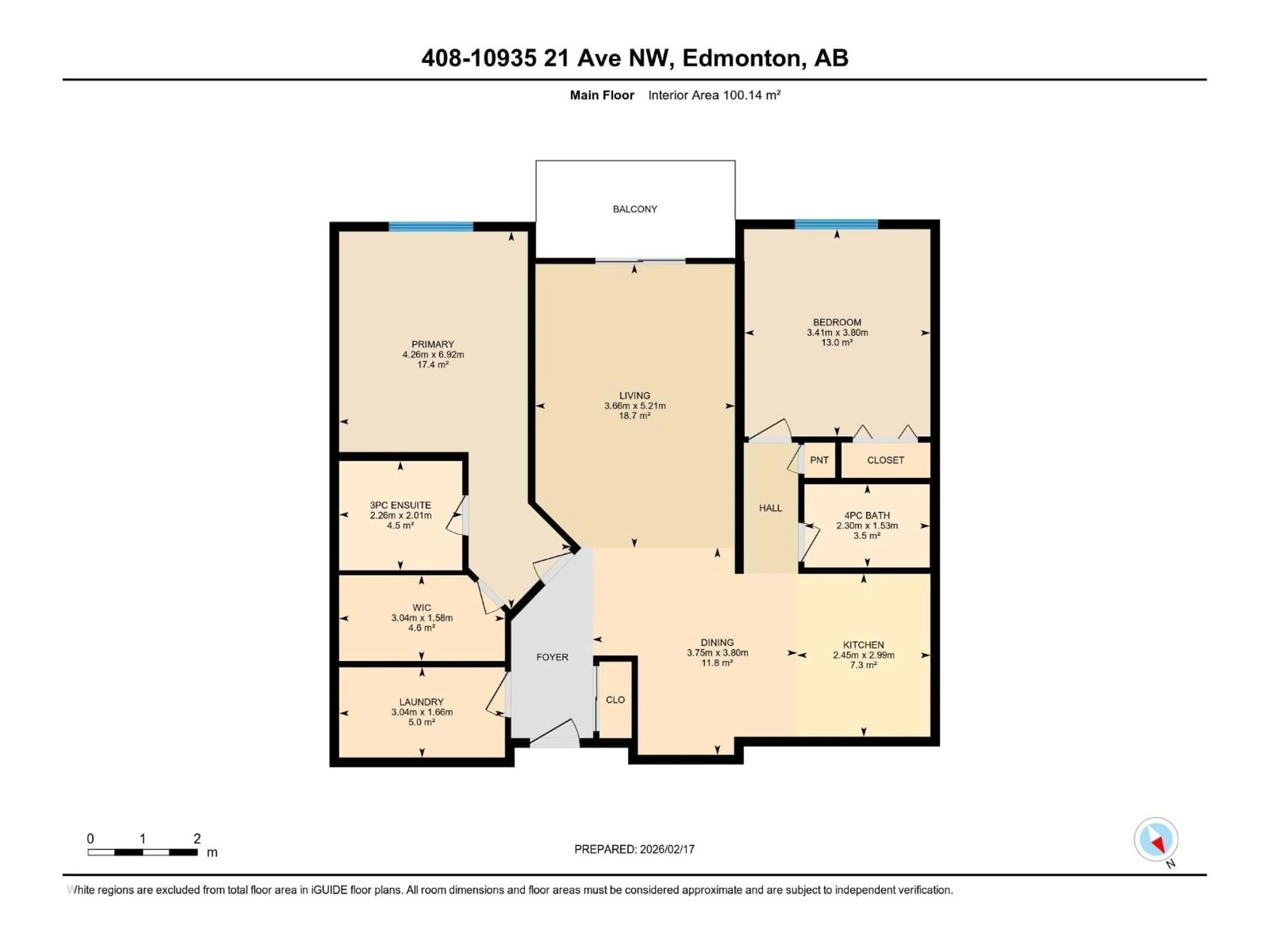 Floor plan for #408 - 10935 21 AV, Edmonton Alberta T6J6R3