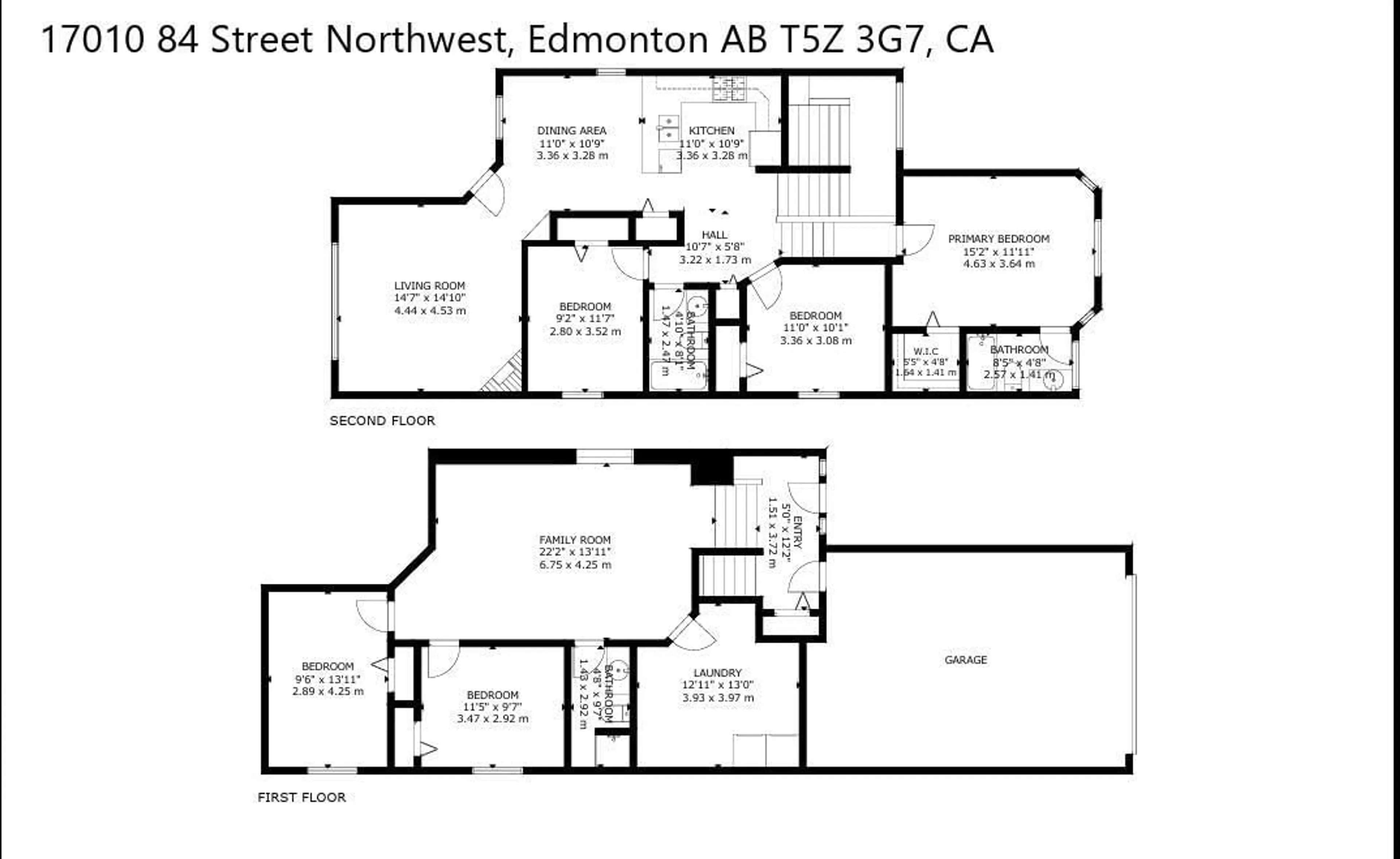 Floor plan for 17010 84 ST, Edmonton Alberta T5Z3Z7